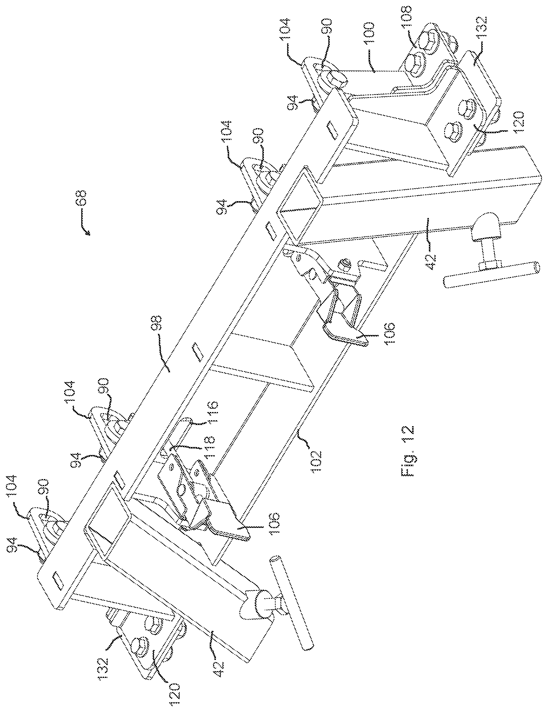 Patent US12311569 Figure 7 – Portable sawmill with folding bed