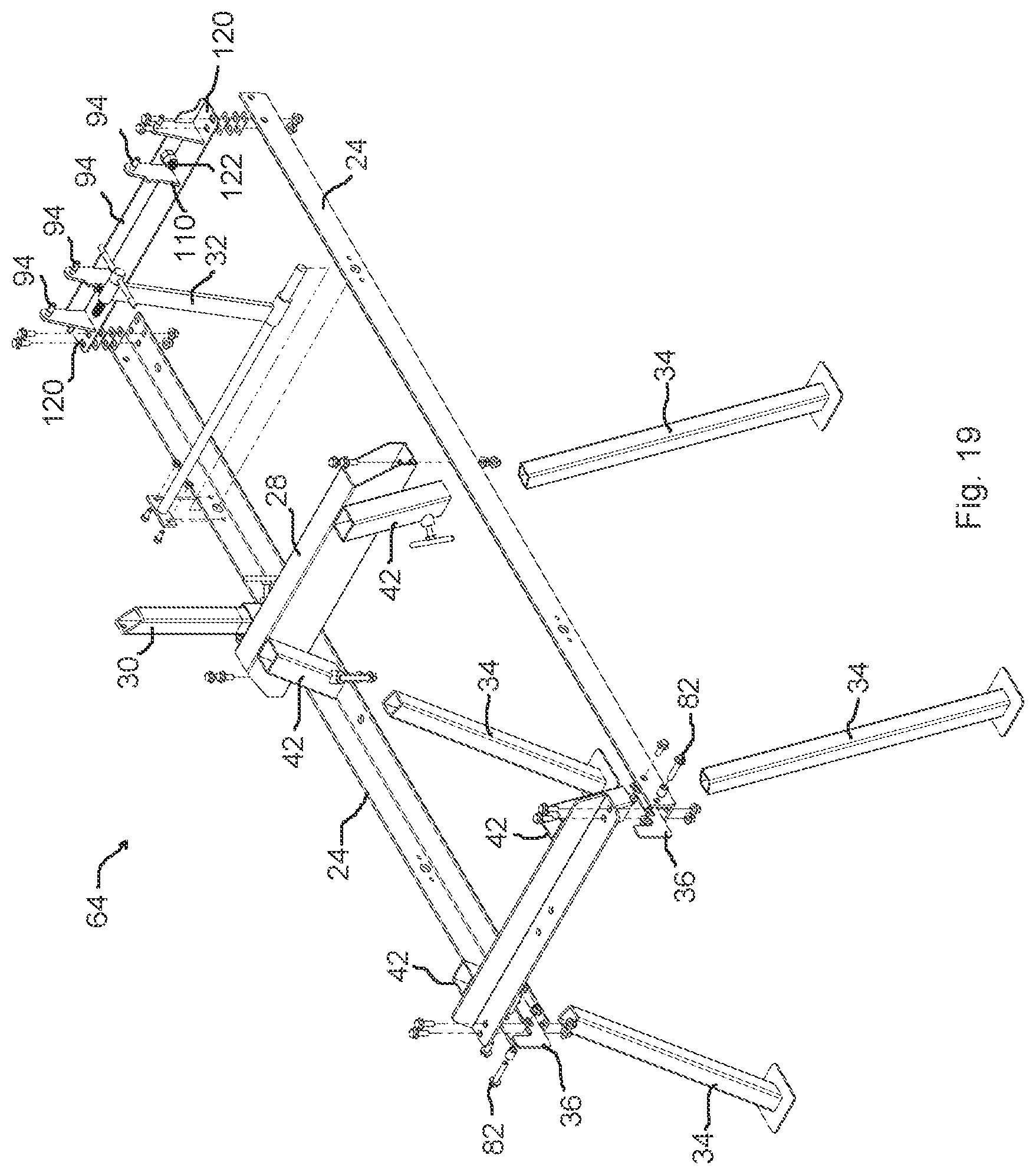 Patent US12311569 Figure 11 – Portable sawmill with folding bed