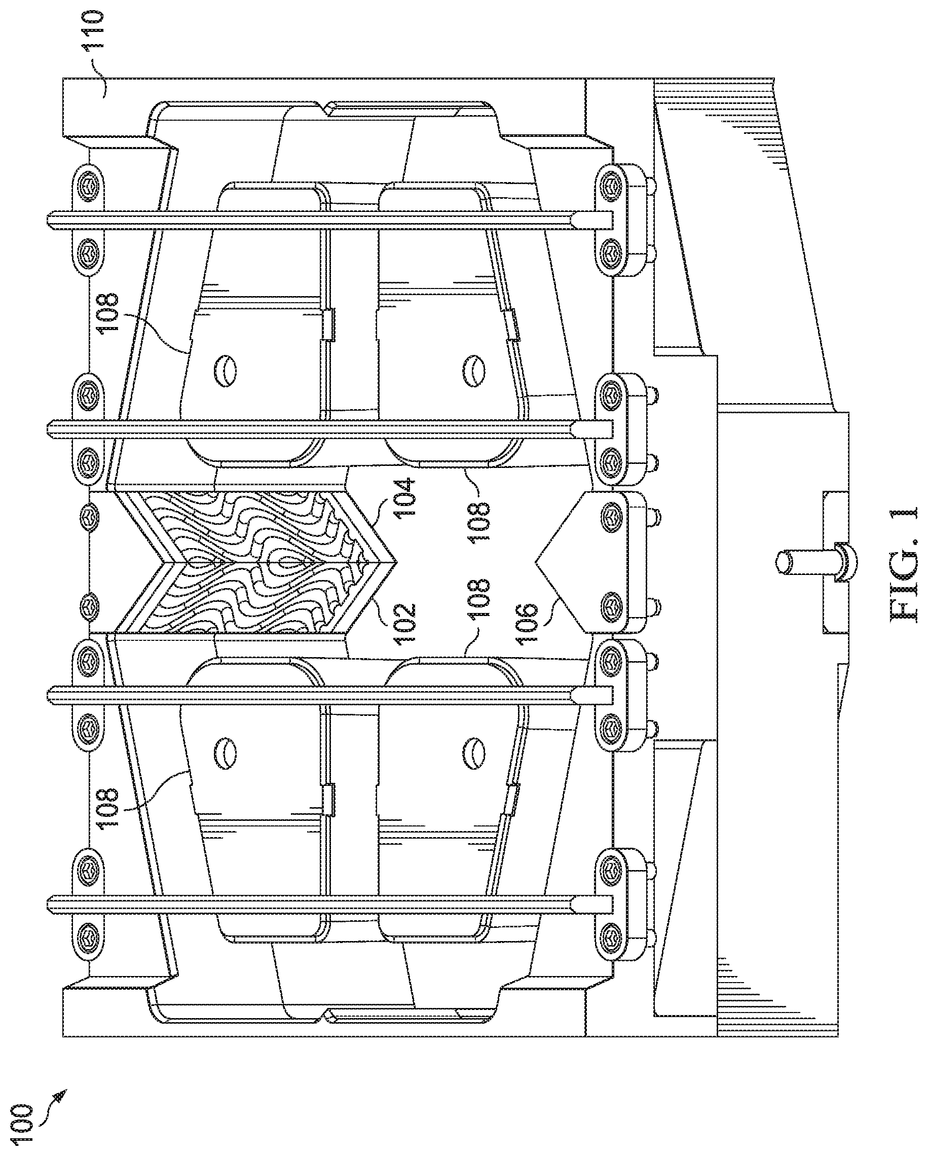 Patent US12311575 Figure 1 – Apparatus for making a masonry block with a roughened surface