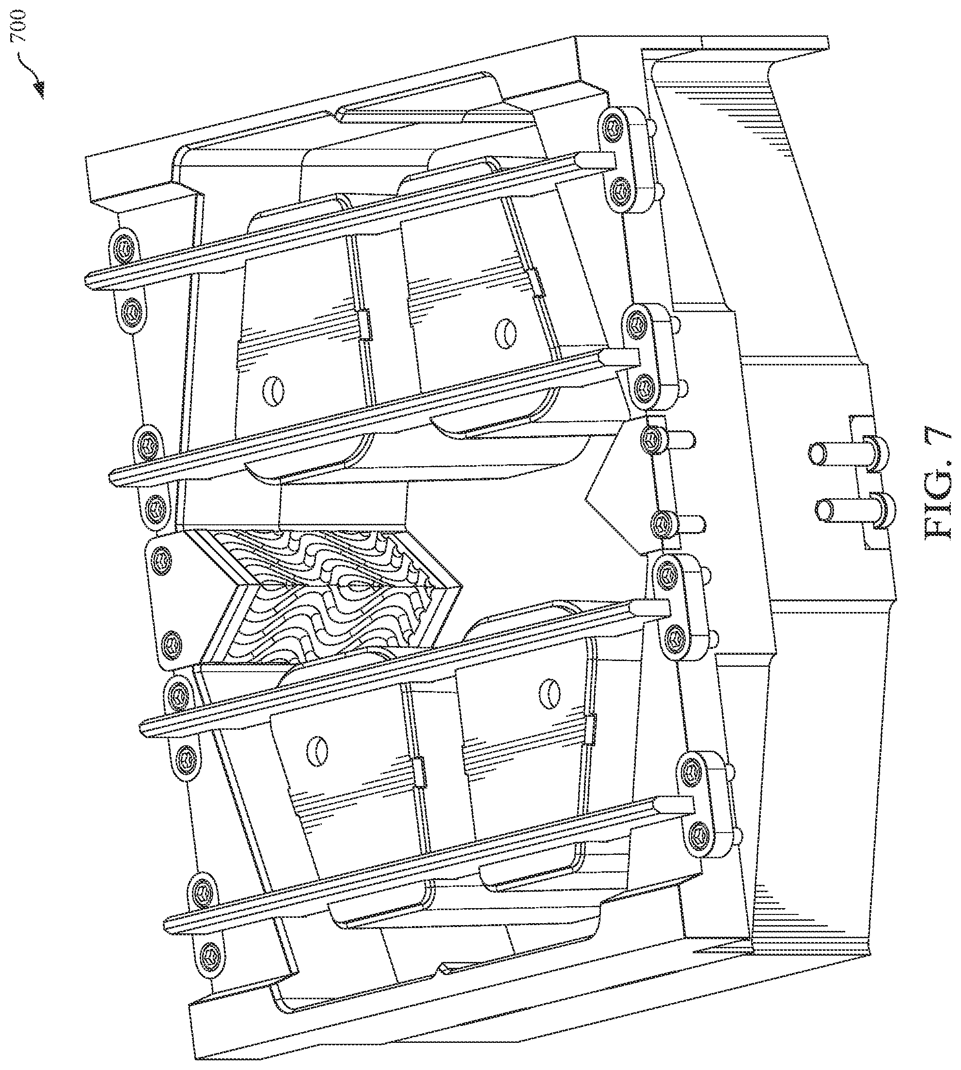 Patent US12311575 Figure 7 – Apparatus for making a masonry block with a roughened surface