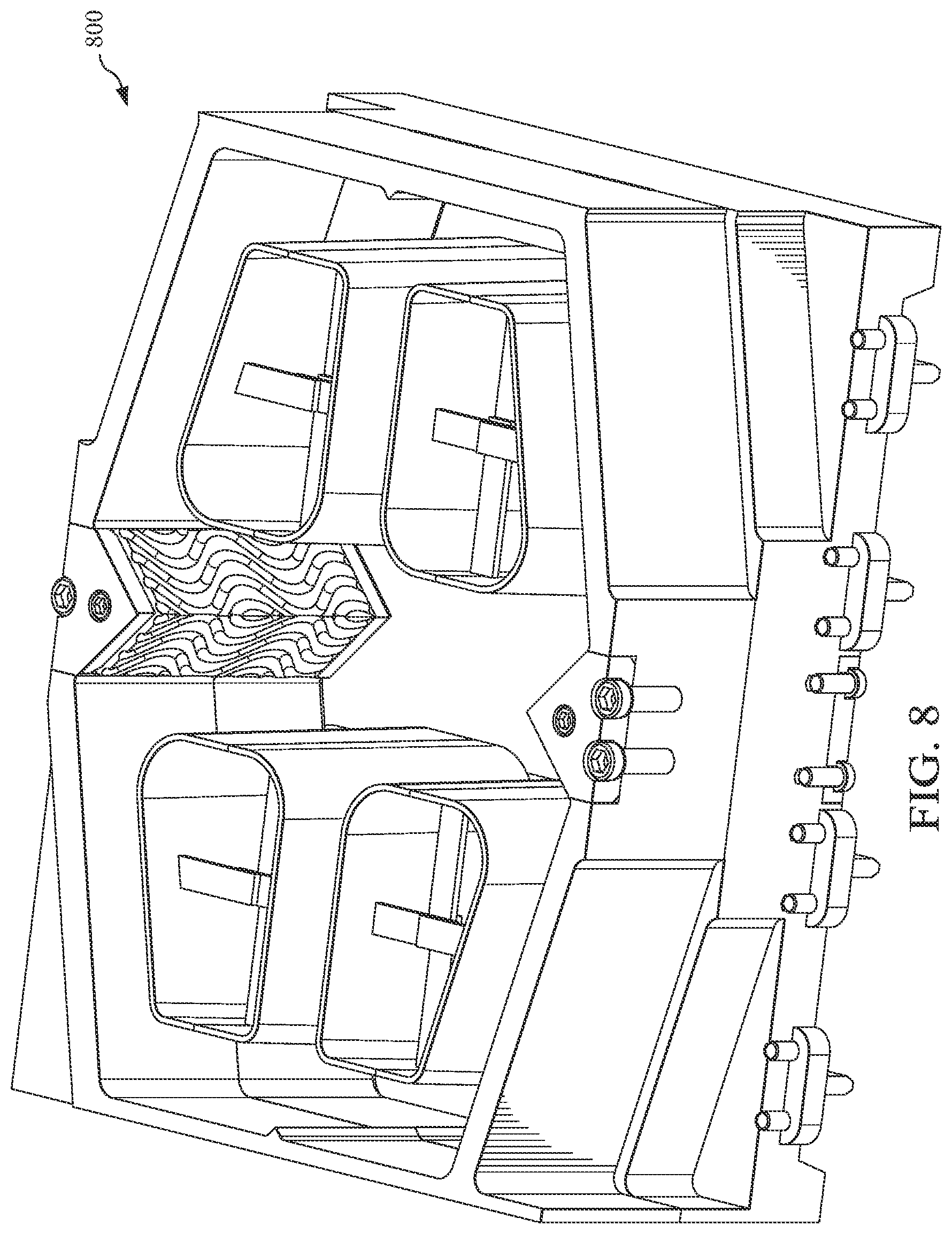 Patent US12311575 Figure 8 – Apparatus for making a masonry block with a roughened surface