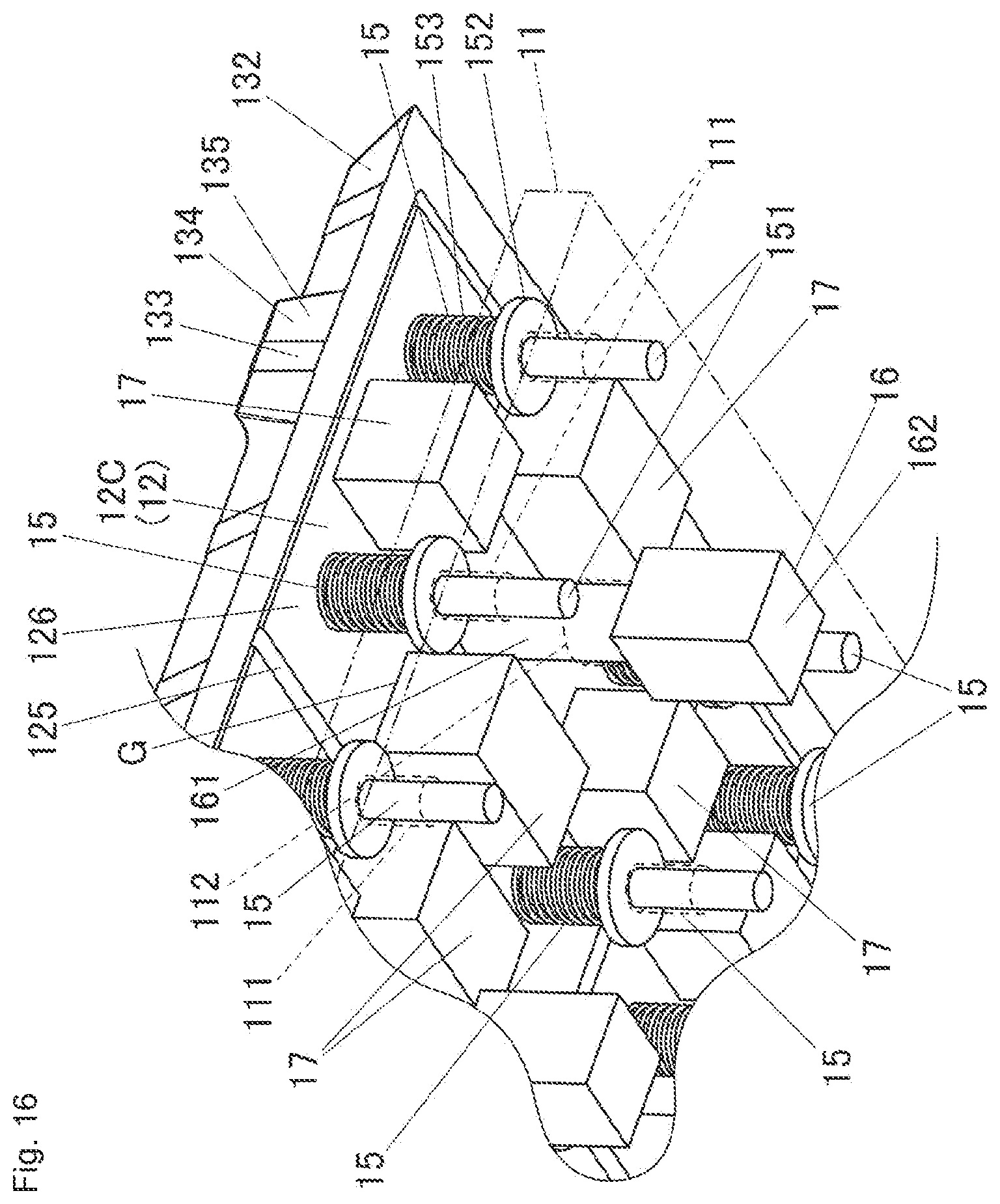 Patent US12311592 Figure 16 – Molding system, support arm, resin molding device, method for supporting supported member, mold, and method for producing molded body