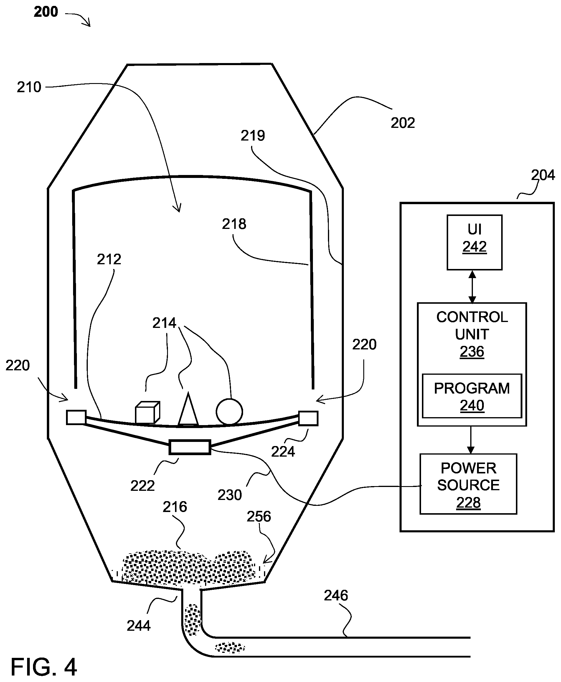 Patent US12311603 Figure 4 – Methods and system for removal of powder from an additively manufactured part
