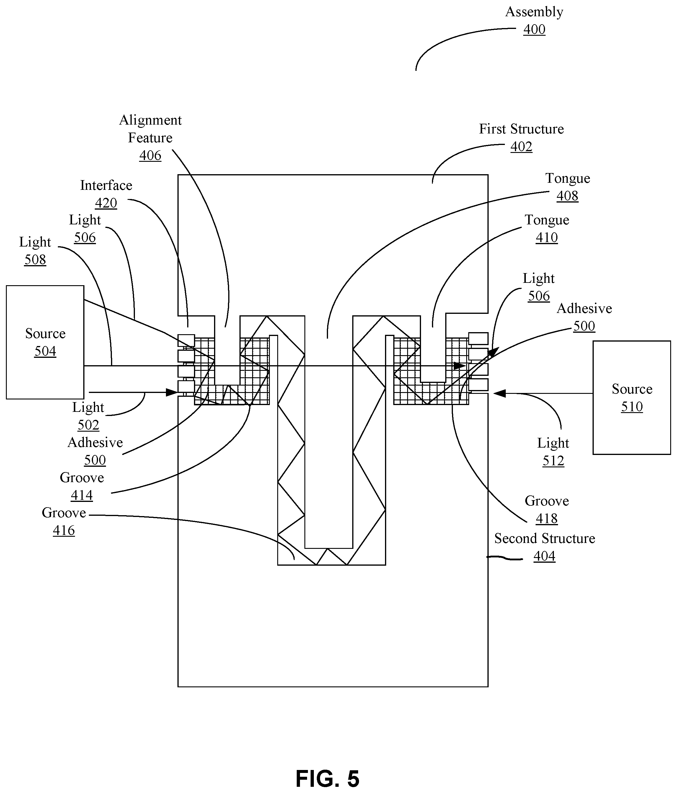 Patent US12311612 Figure 9 – Direct inject joint architecture enabled by quick cure adhesive