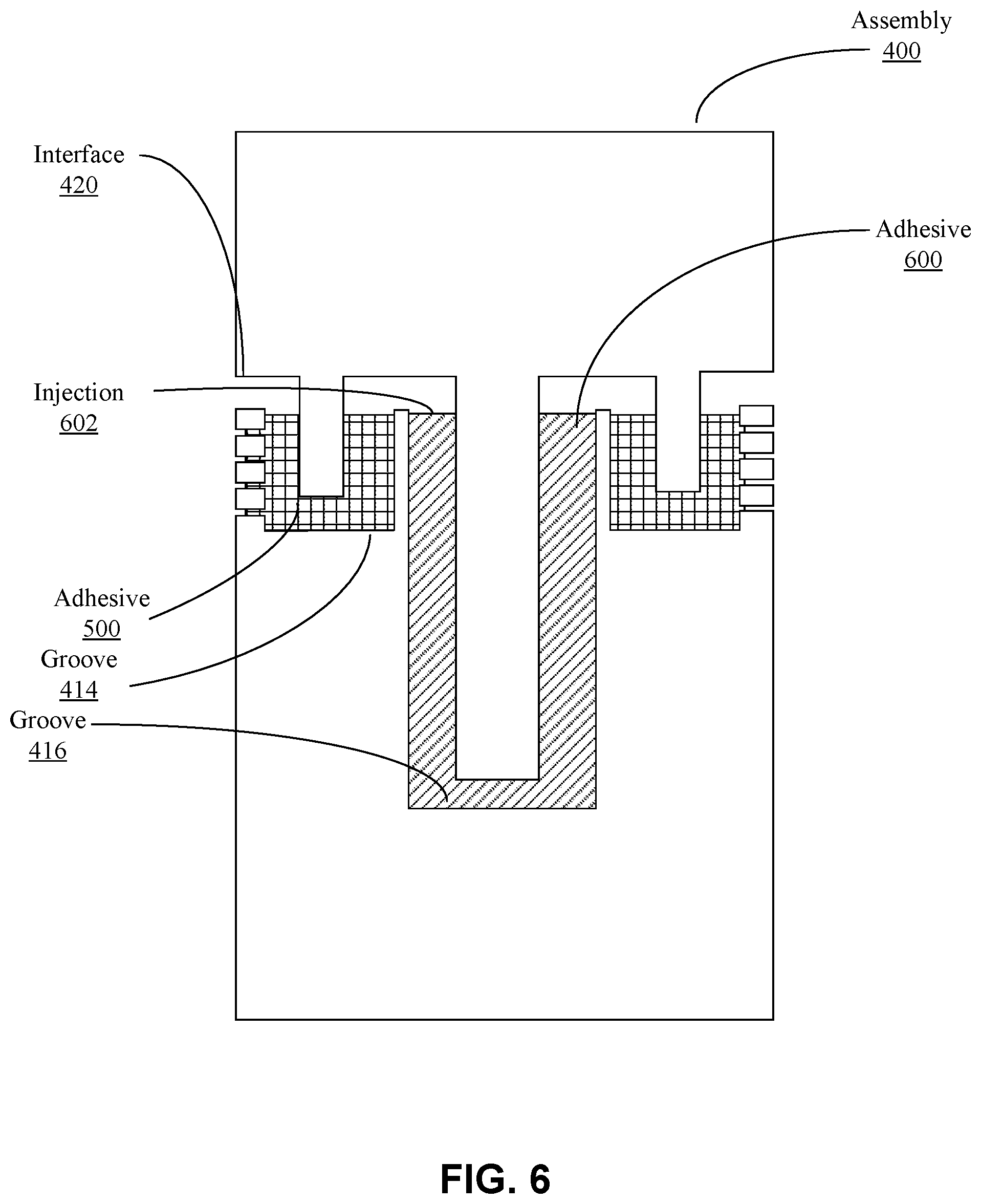 Patent US12311612 Figure 10 – Direct inject joint architecture enabled by quick cure adhesive
