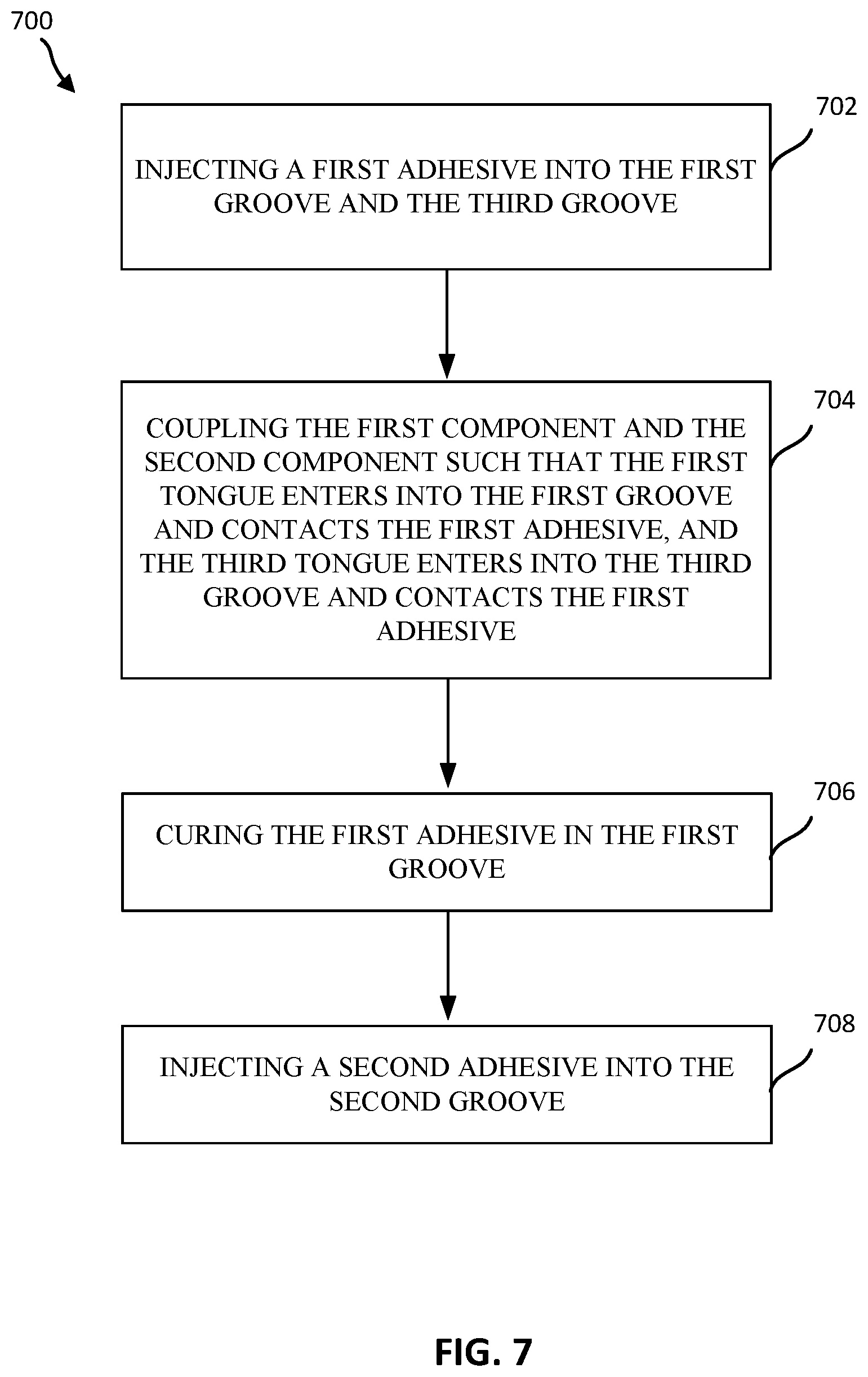 Patent US12311612 Figure 11 – Direct inject joint architecture enabled by quick cure adhesive