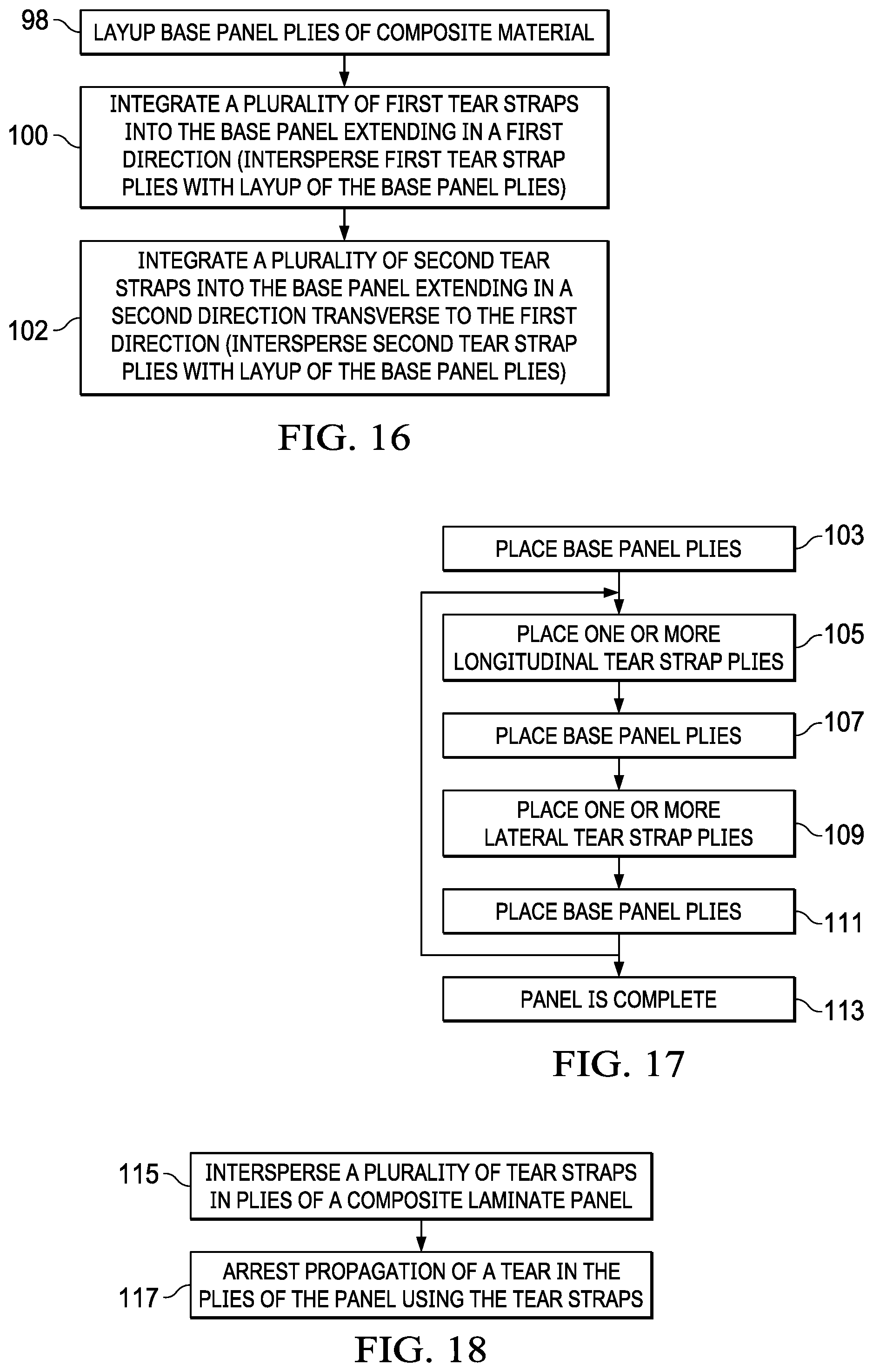 Patent US12311615 Figure 12 – Flat composite panel with tear arrestment and method of making the same