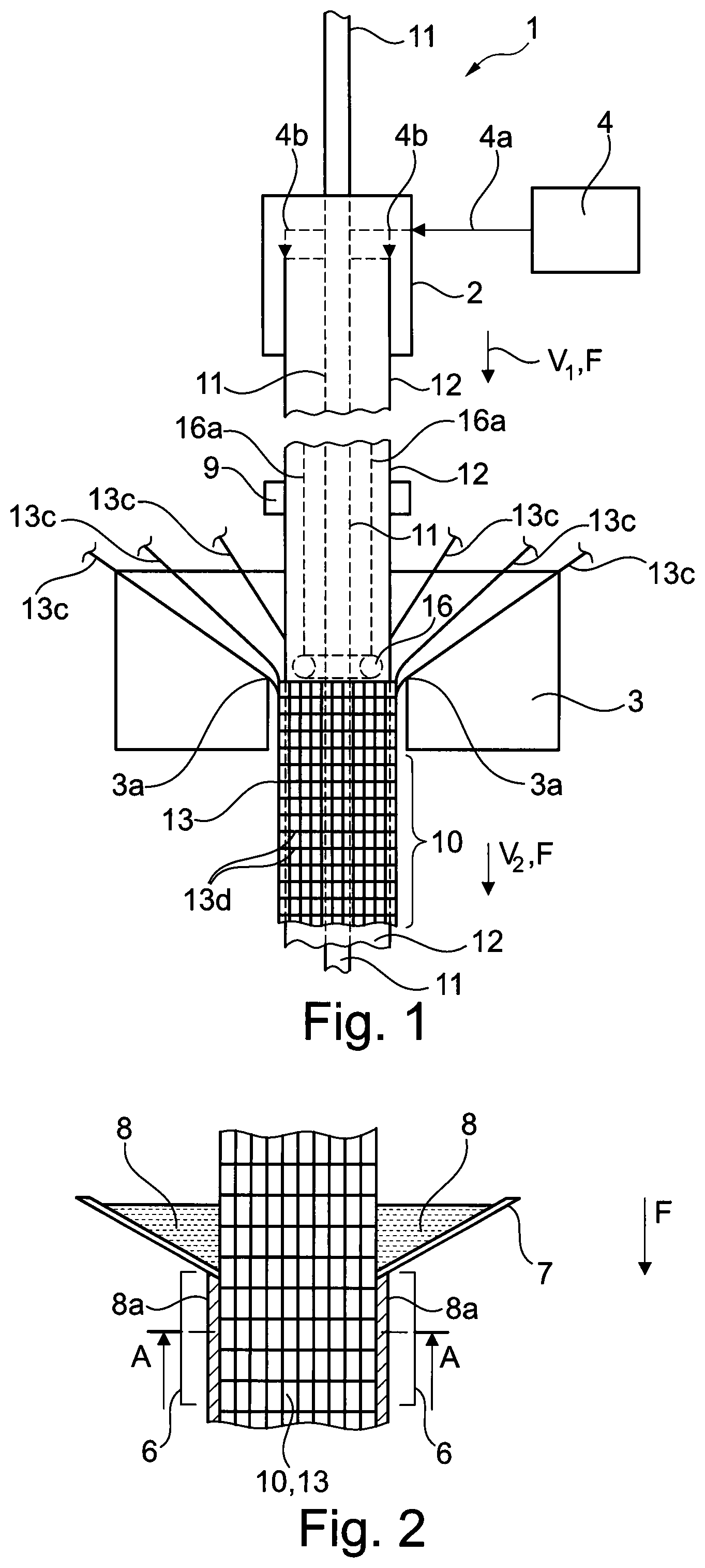 Patent US12311616 Figure 1 – Method and apparatus for producing an endless semi-finished product, endless semi-finished product, downhole heat exchanger, borehole reinforcement and restoration pipe
