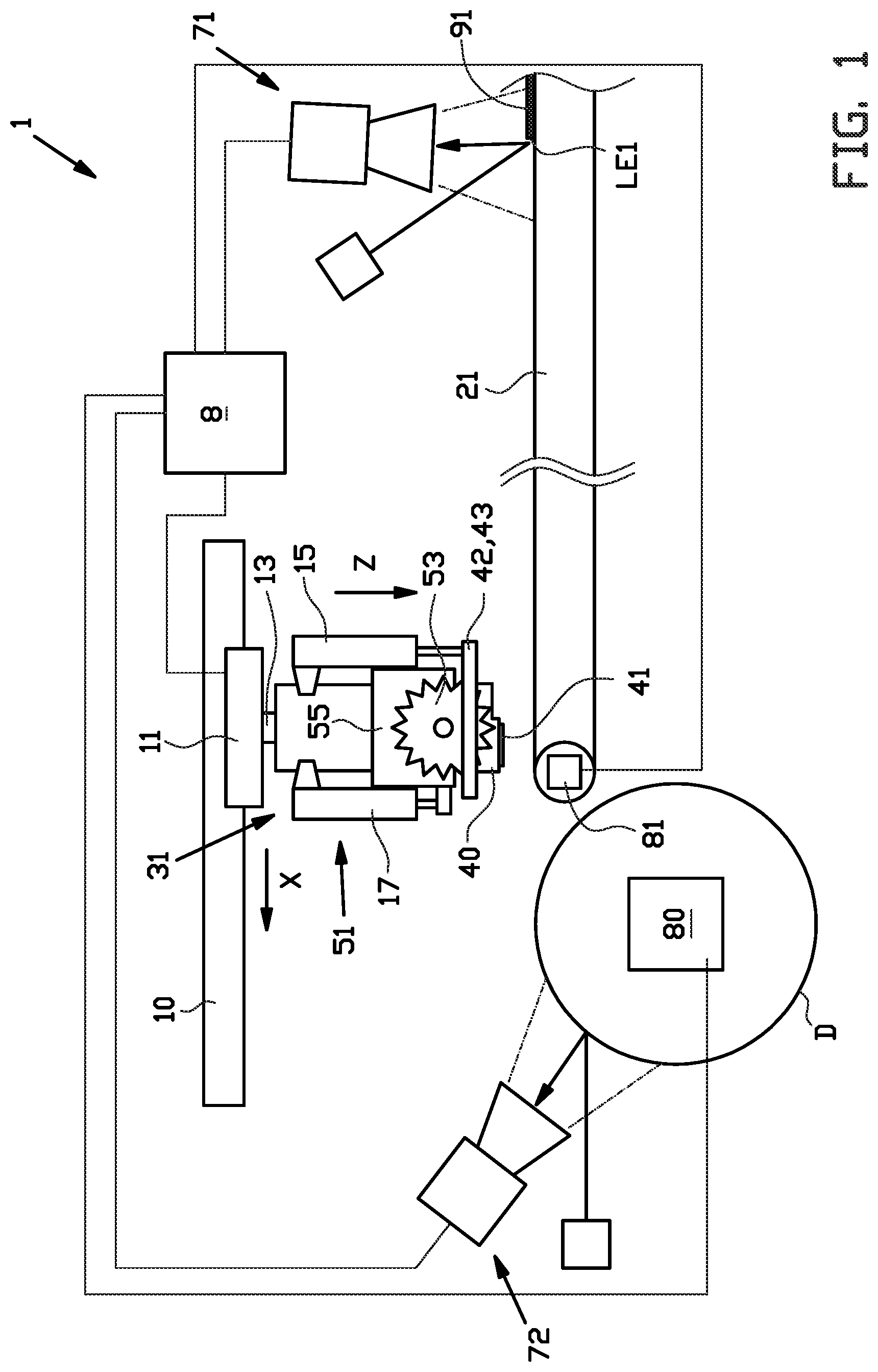 Patent US12311625 — Dual tire component servicer and method for supplying dual tire components to a tire building drum — Figure 1