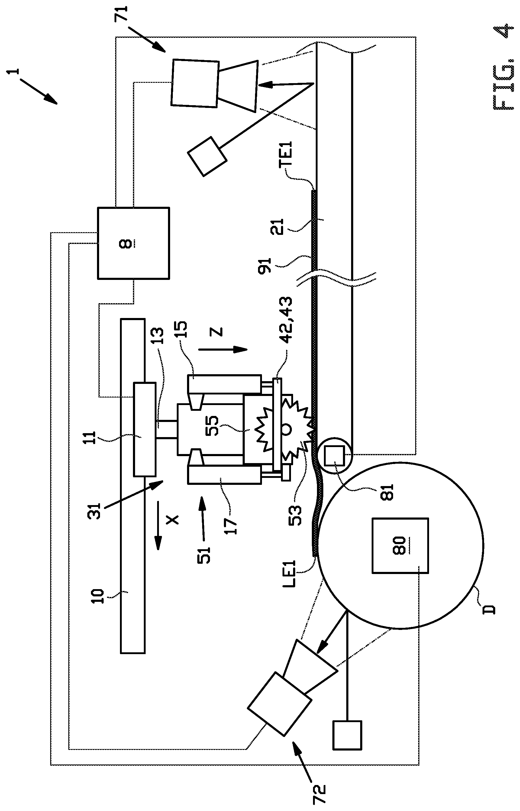 Patent US12311625 Figure 4 – Dual tire component servicer and method for supplying dual tire components to a tire building drum