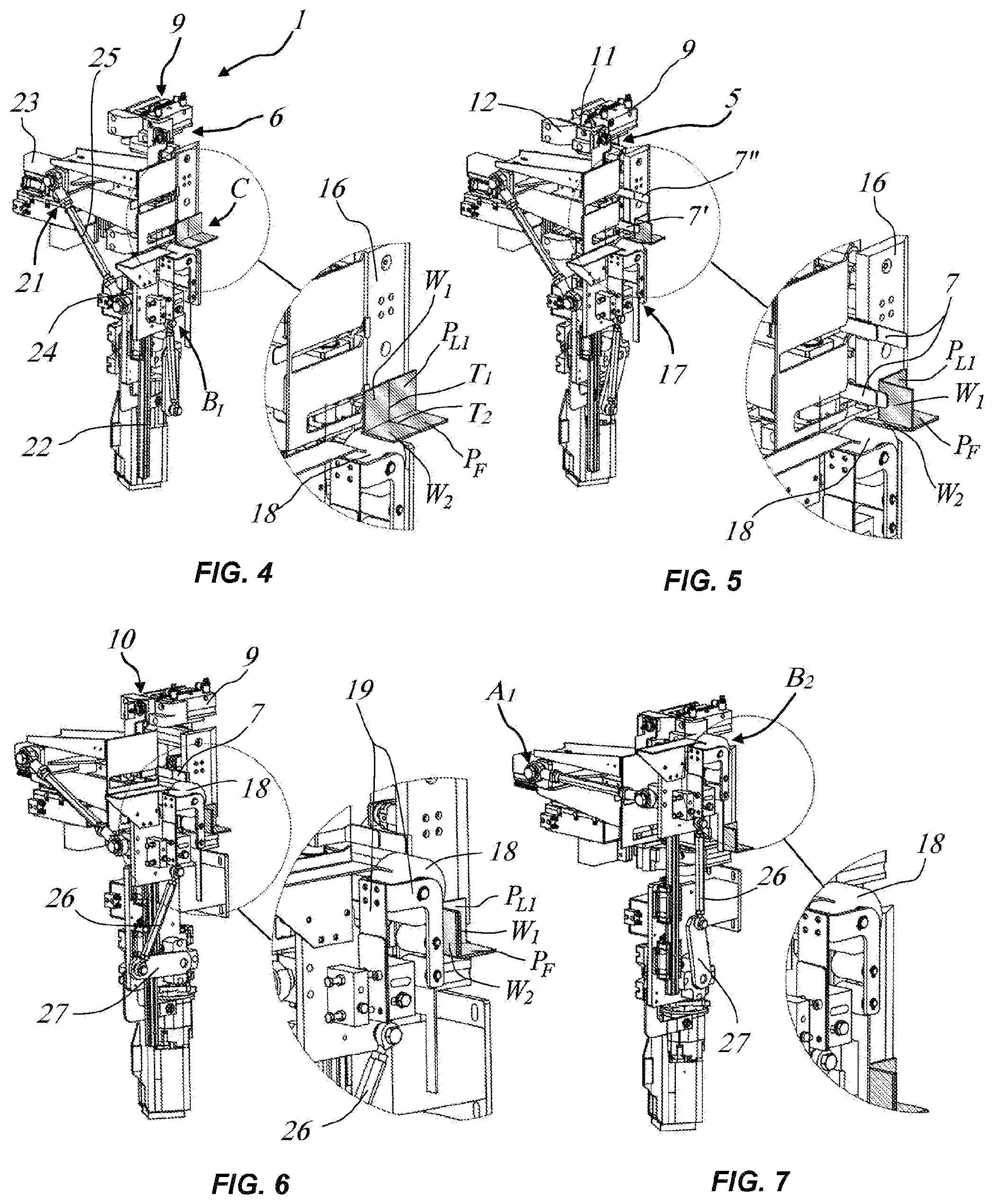 Patent US12311631 Figure 2 – Assembly and method for the automated folding of corners of a box