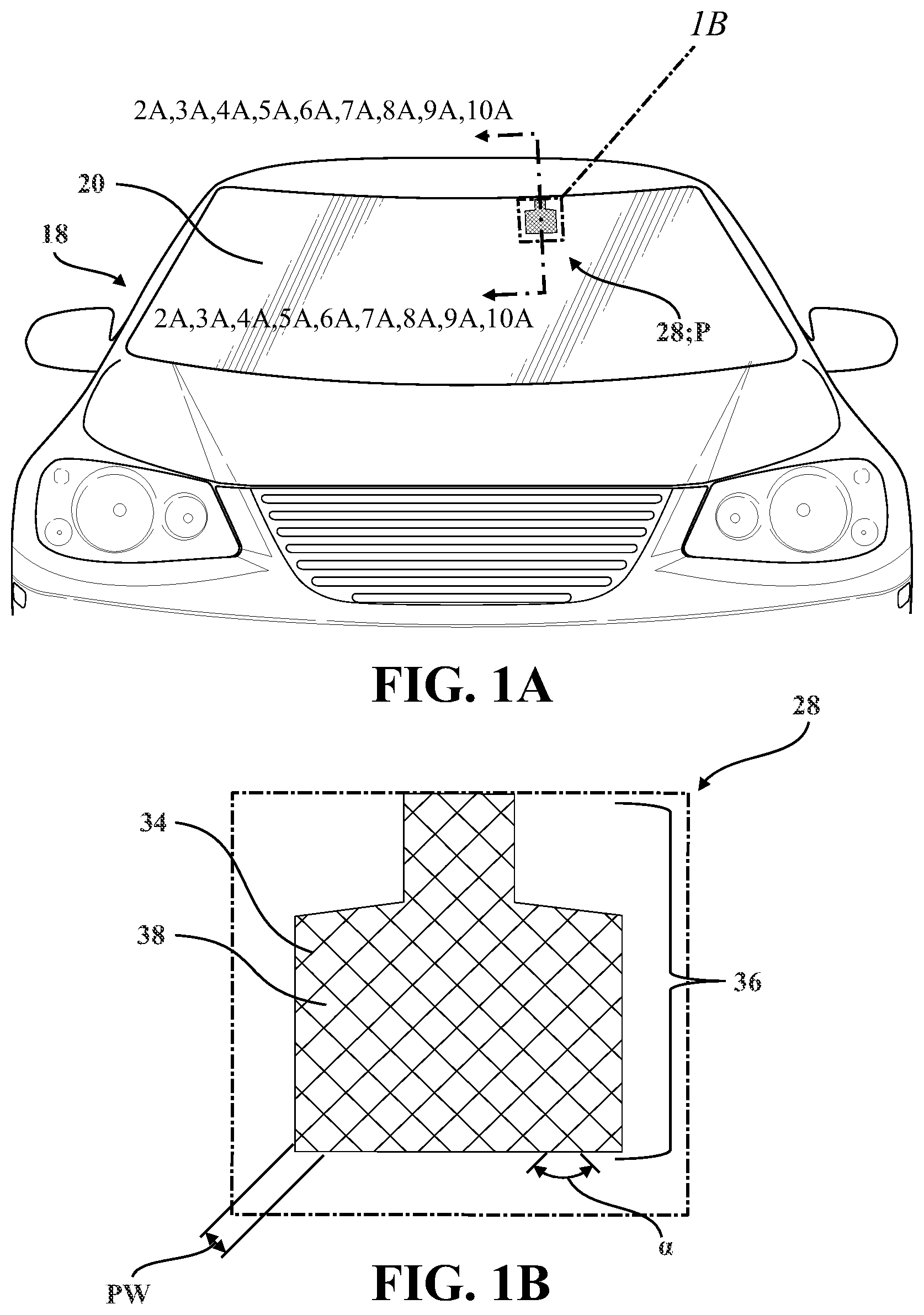 Patent US12311637 Figure 1 – Laminated glazing assembly including an antenna assembly