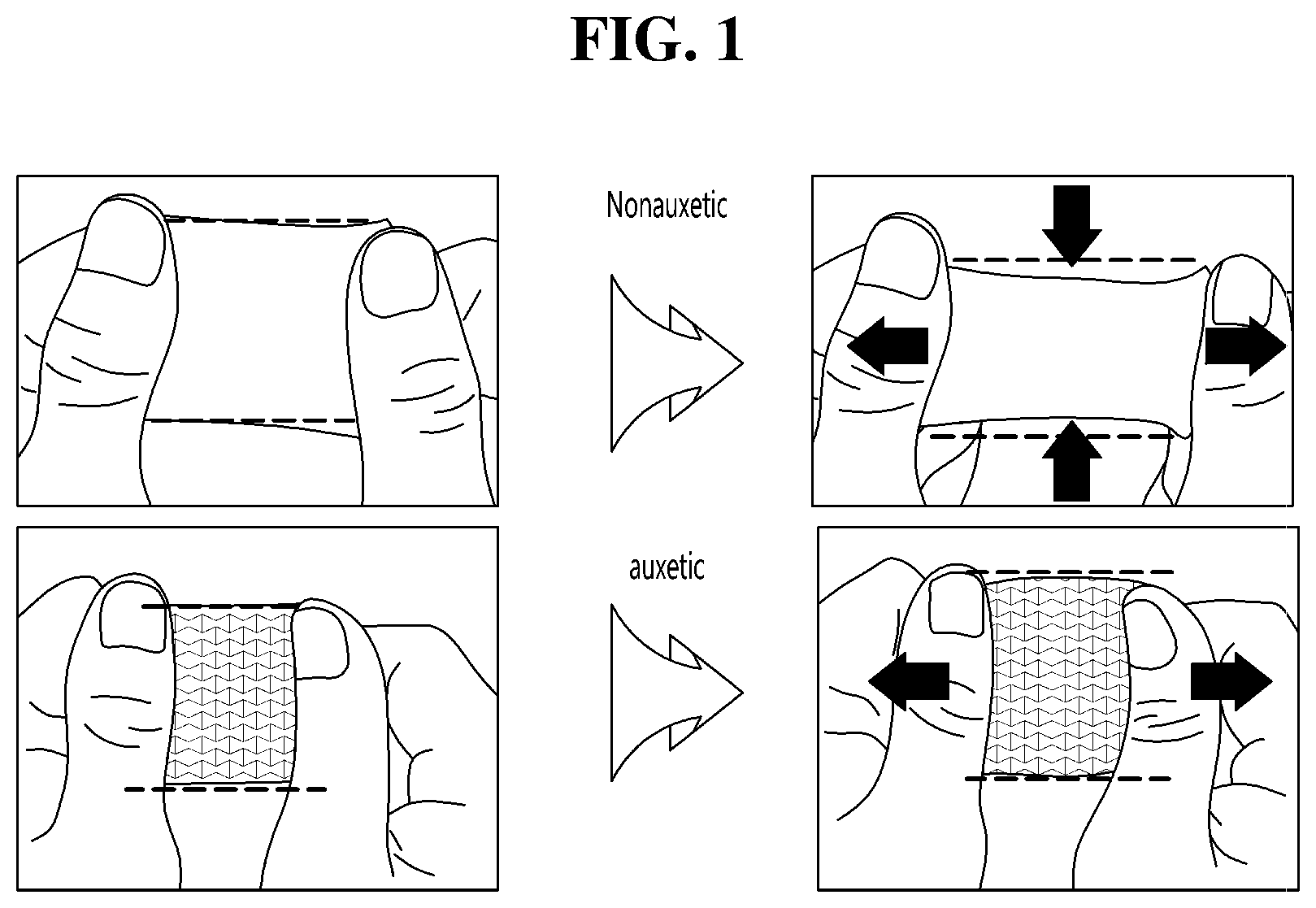 Patent US12311644 Figure 1 – Stretchable substrate having improved stretching deformation uniformity through control of spatial crosslinking degree and method of manufacturing the same