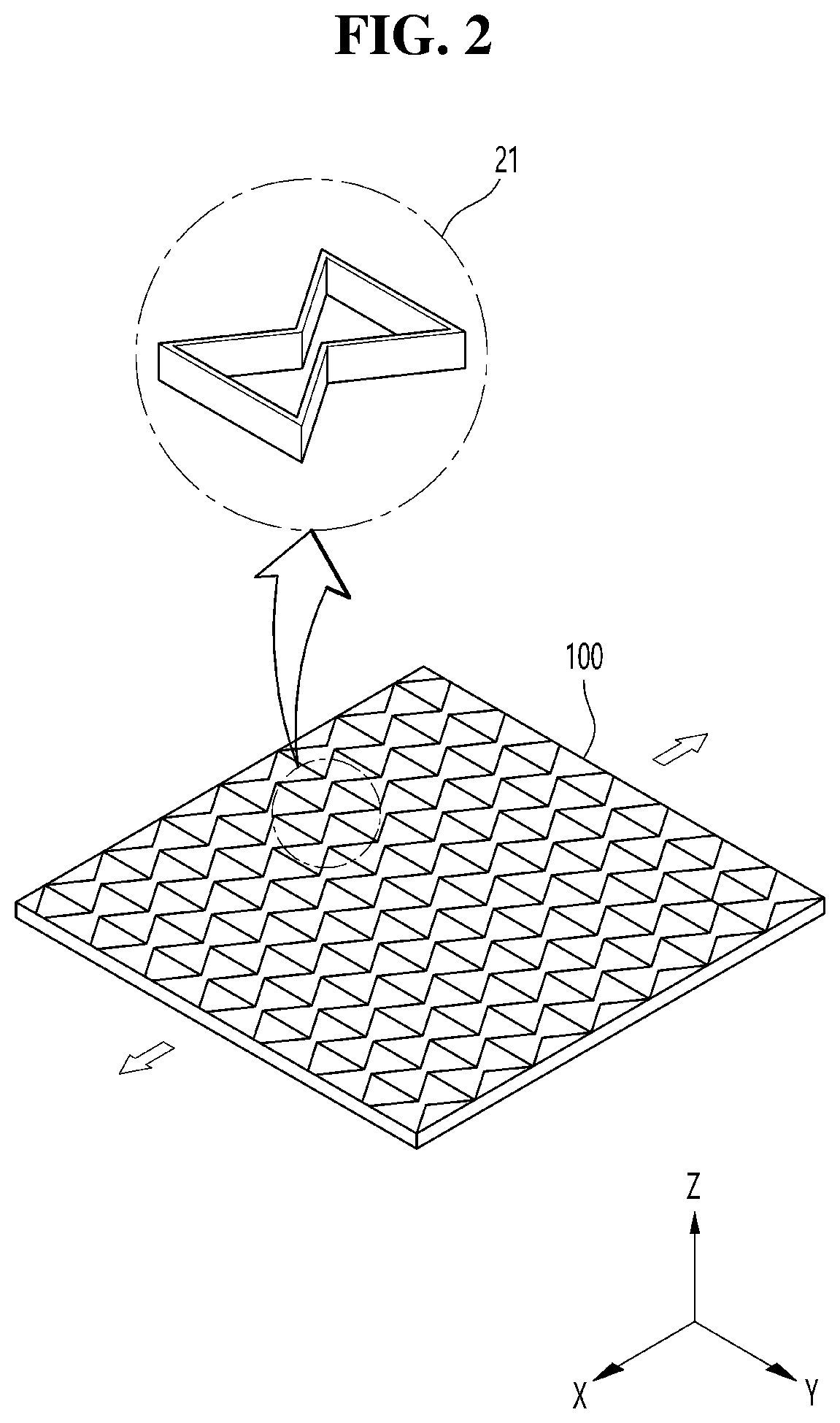 Patent US12311644 Figure 2 – Stretchable substrate having improved stretching deformation uniformity through control of spatial crosslinking degree and method of manufacturing the same
