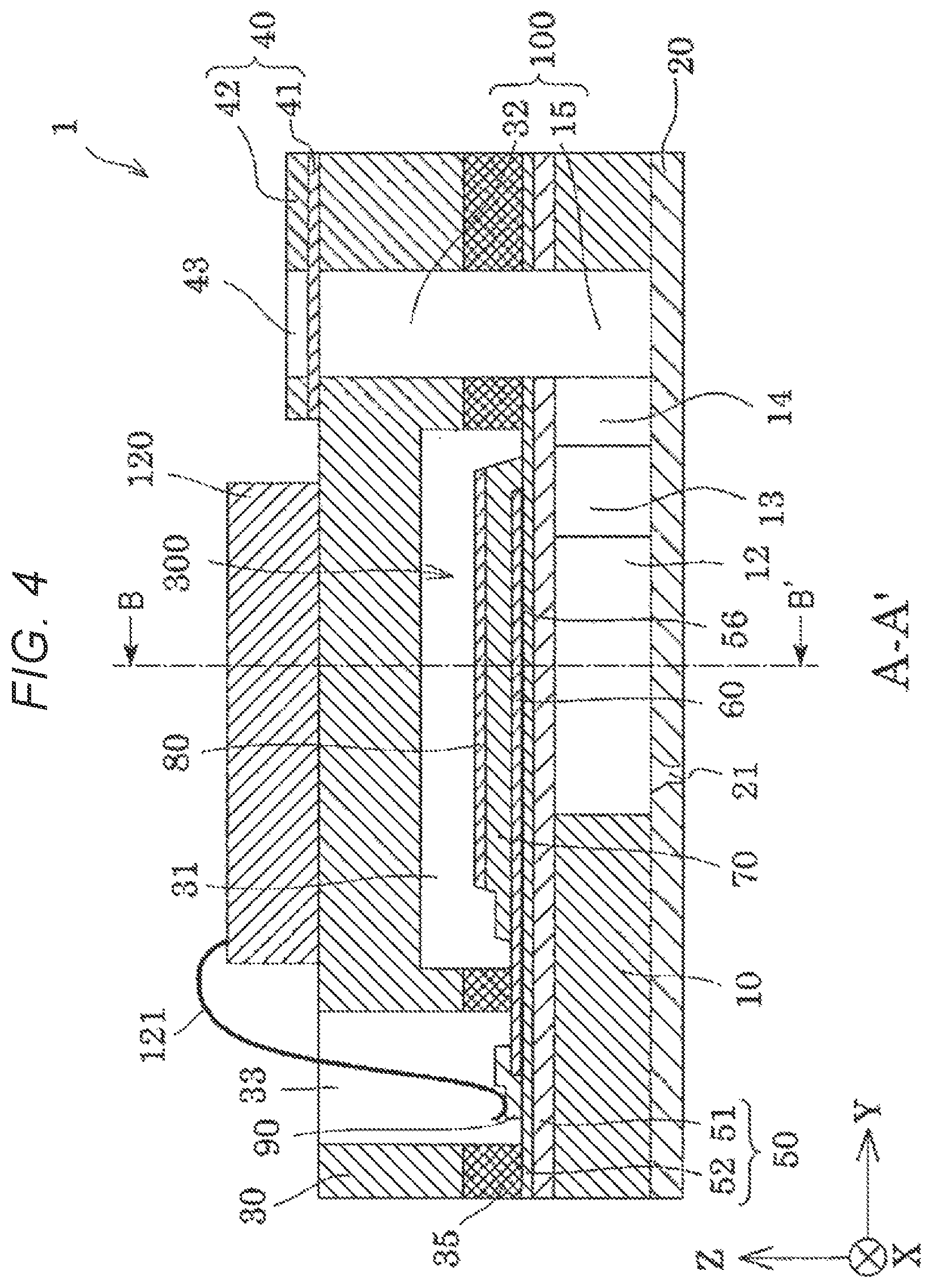 Patent US12311664 Figure 4 – Piezoelectric element, head chip, liquid ejection device, and sensor