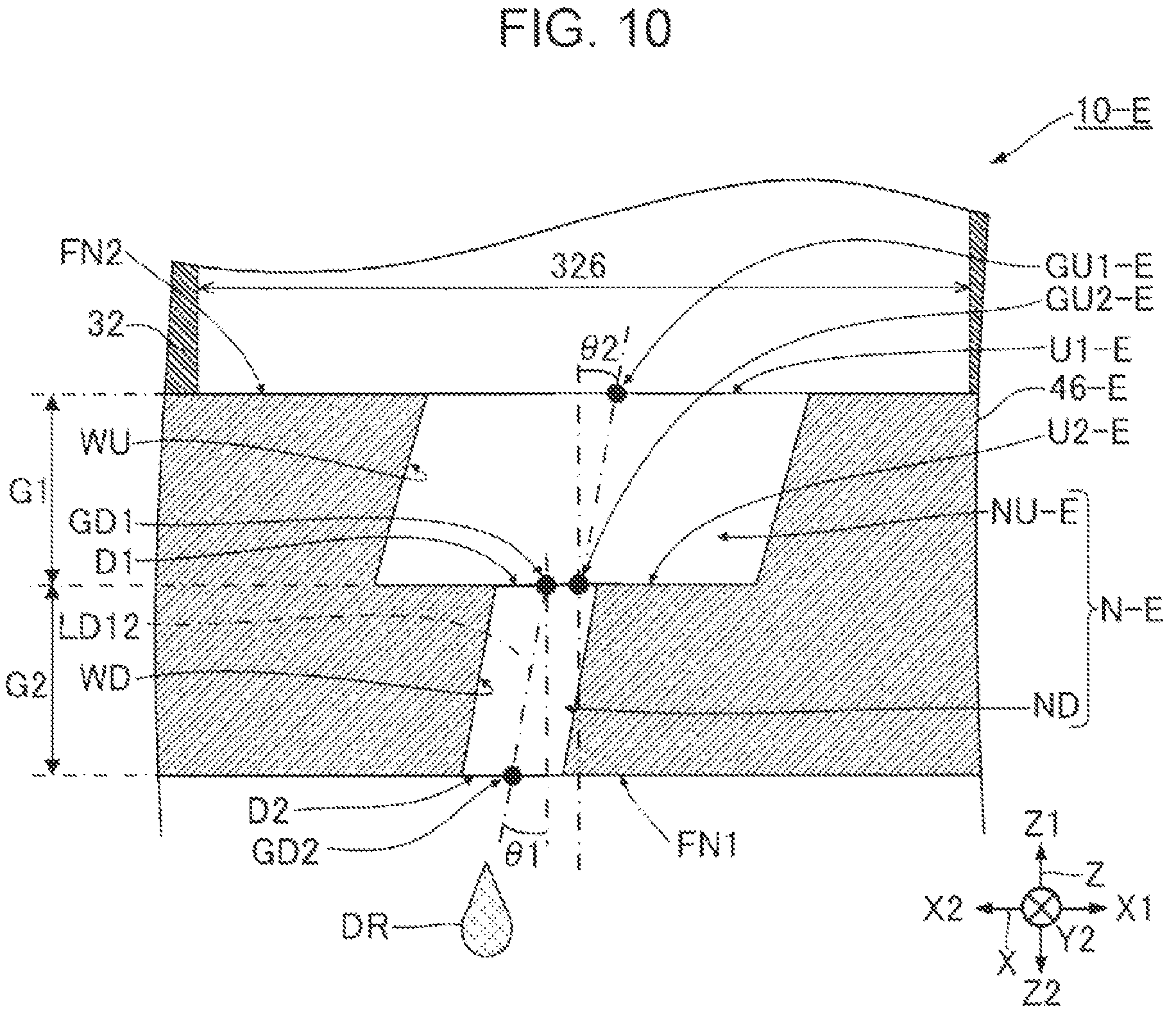 Patent US12311666 Figure 7 – Liquid ejecting head, liquid ejecting apparatus, and nozzle substrate