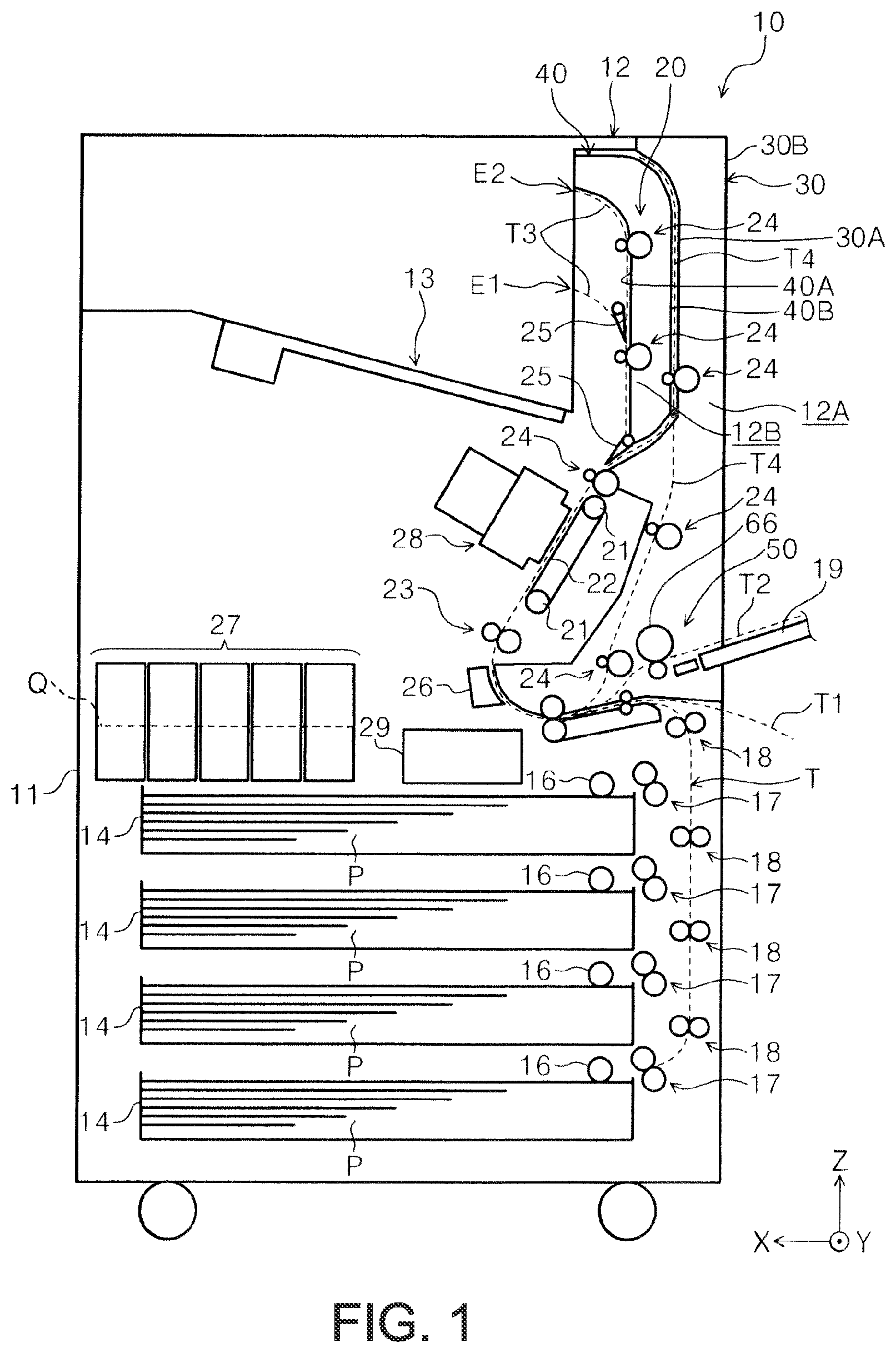 Patent US12311681 Figure 1 – Medium transport device and recording apparatus