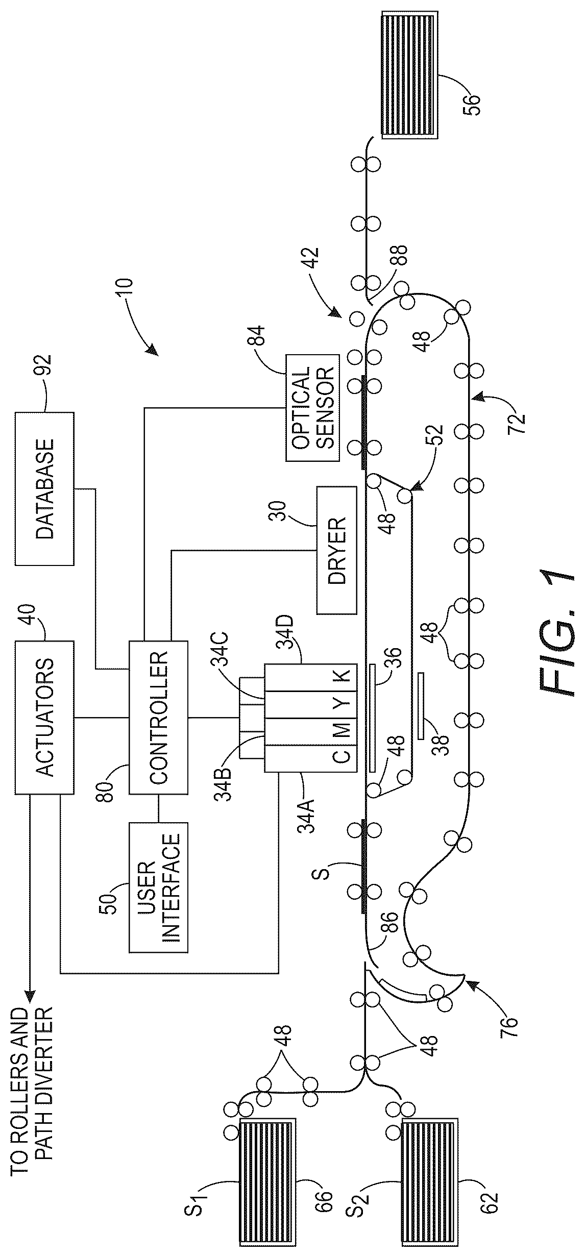 Patent US12311683 Figure 1 – System and method for operating an inkjet printer to attenuate ink drying in the inkjets during printing operations
