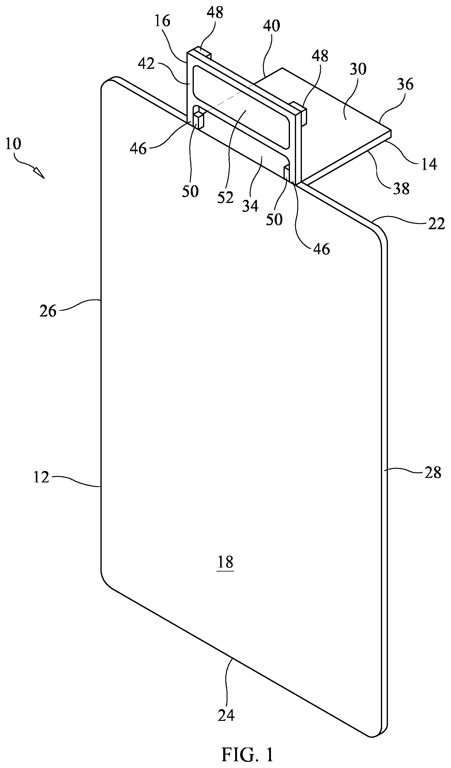 Patent US12311693 — Article placeholder device — Figure 1