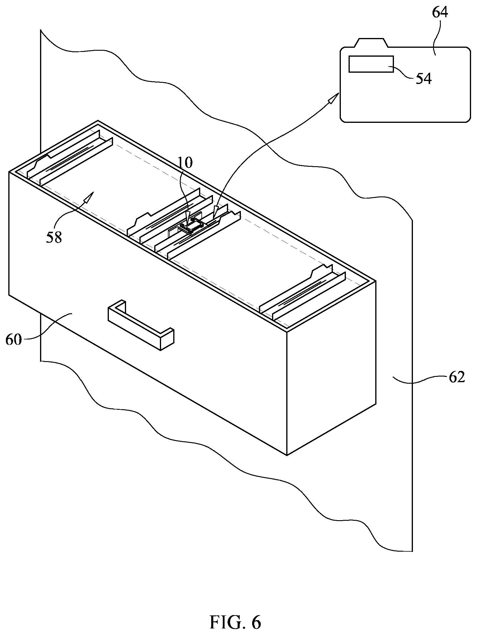 Patent US12311693 Figure 6 – Article placeholder device