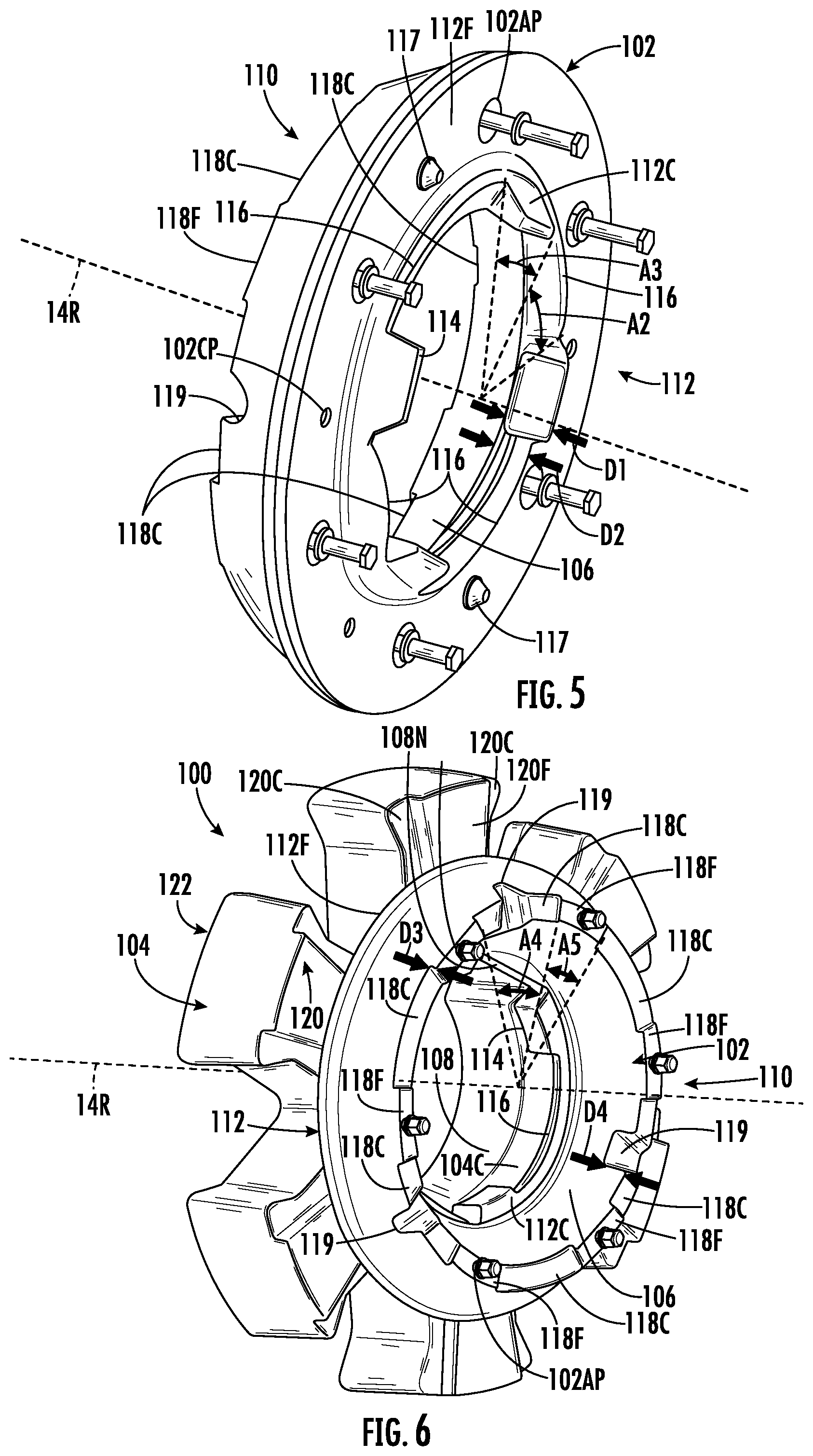 Patent US12311696 Figure 5 – Wheel weight system for an agricultural vehicle