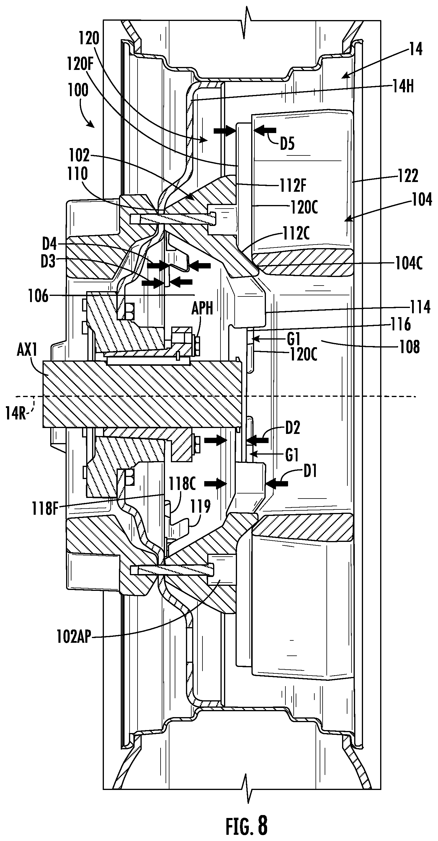 Patent US12311696 Figure 7 – Wheel weight system for an agricultural vehicle