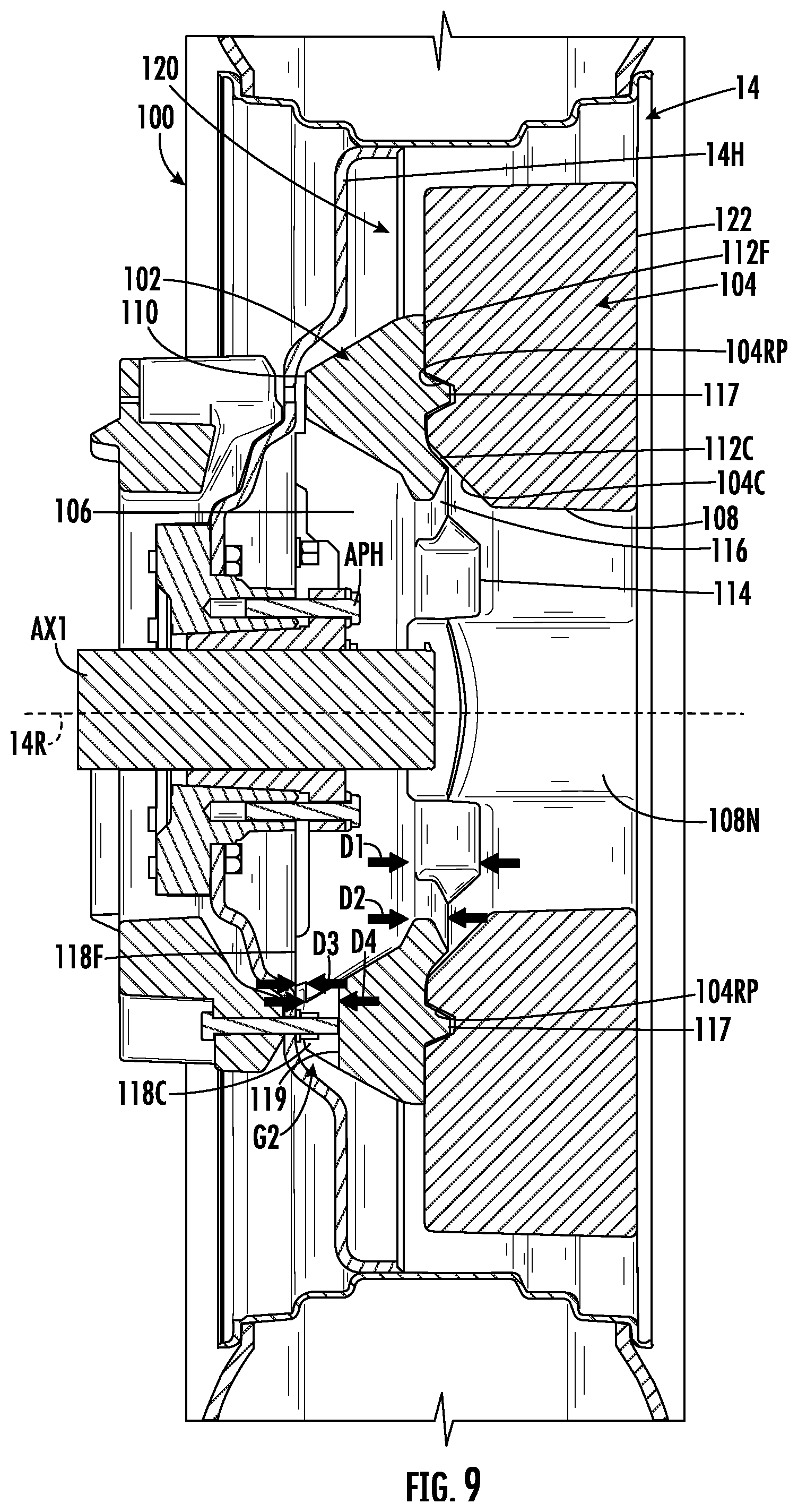 Patent US12311696 Figure 8 – Wheel weight system for an agricultural vehicle