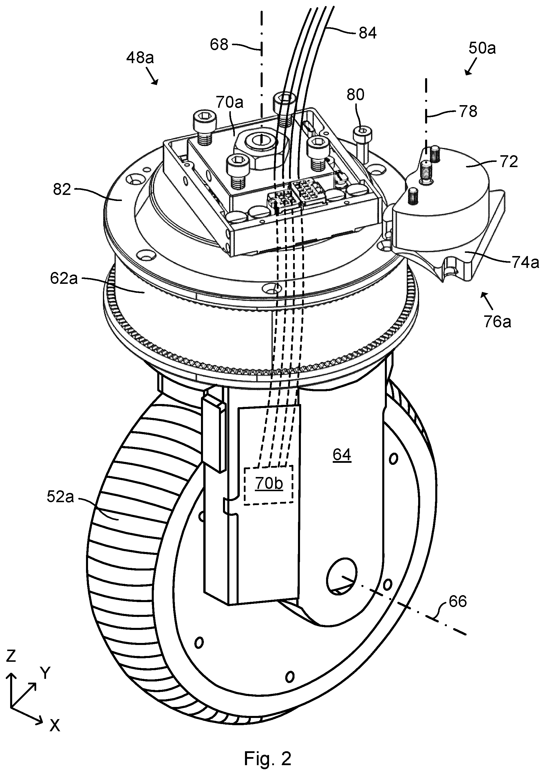 Patent US12311697 Figure 2 – Arrangement for limiting rotation, and robot