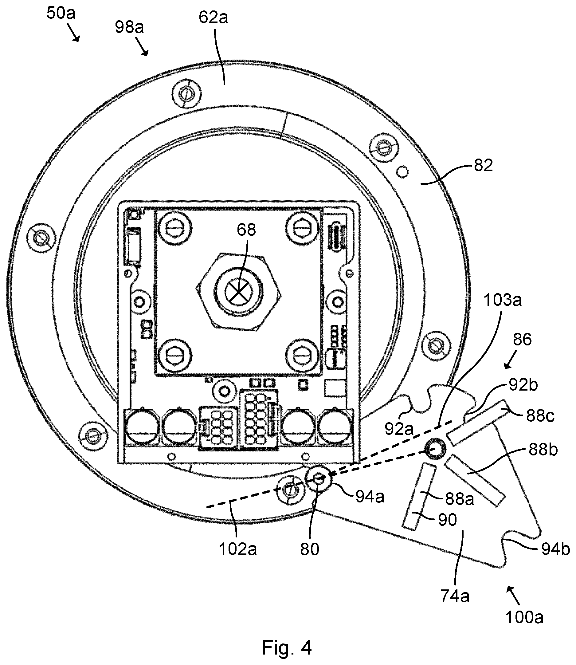 Patent US12311697 Figure 4 – Arrangement for limiting rotation, and robot
