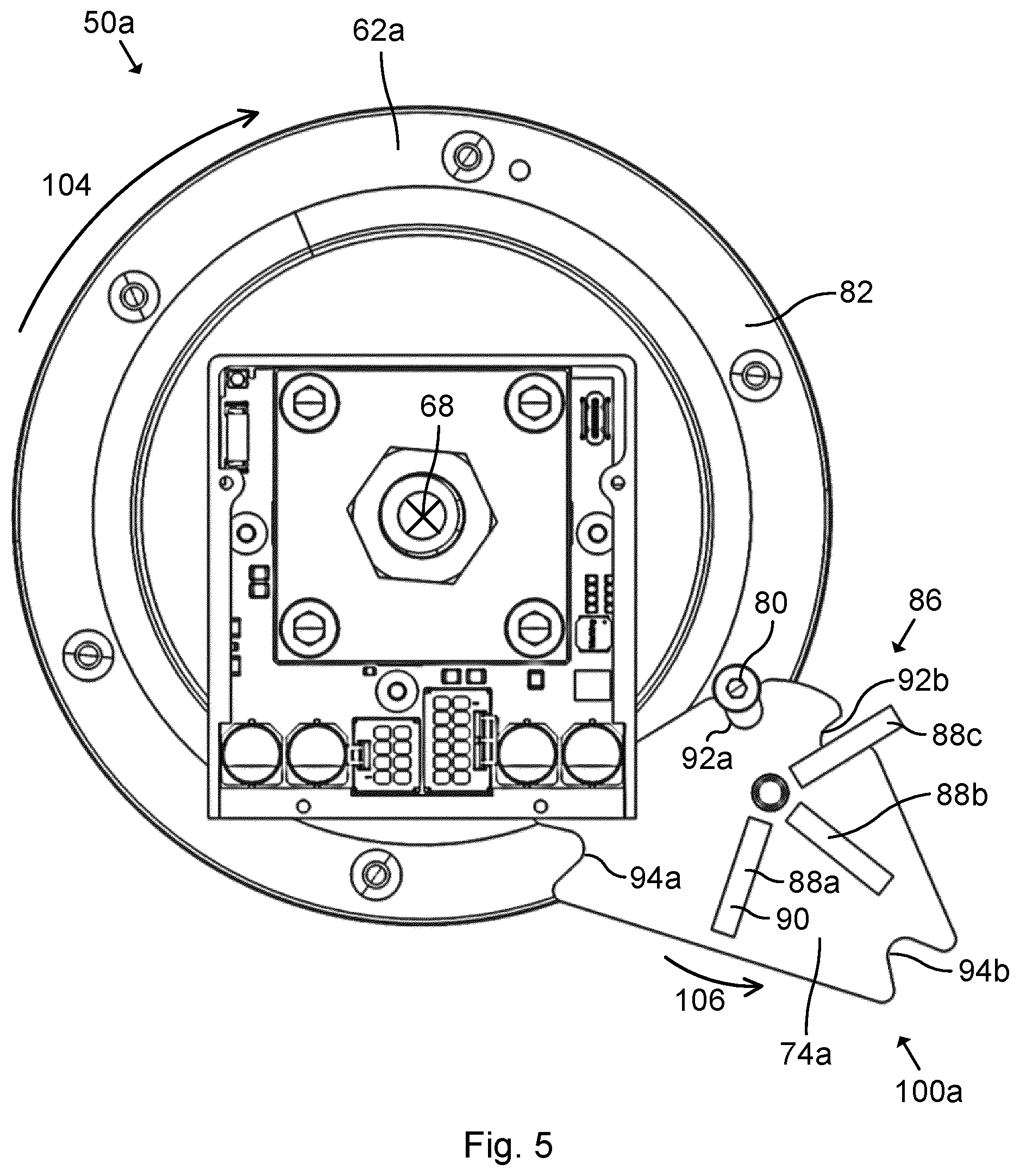 Patent US12311697 Figure 5 – Arrangement for limiting rotation, and robot