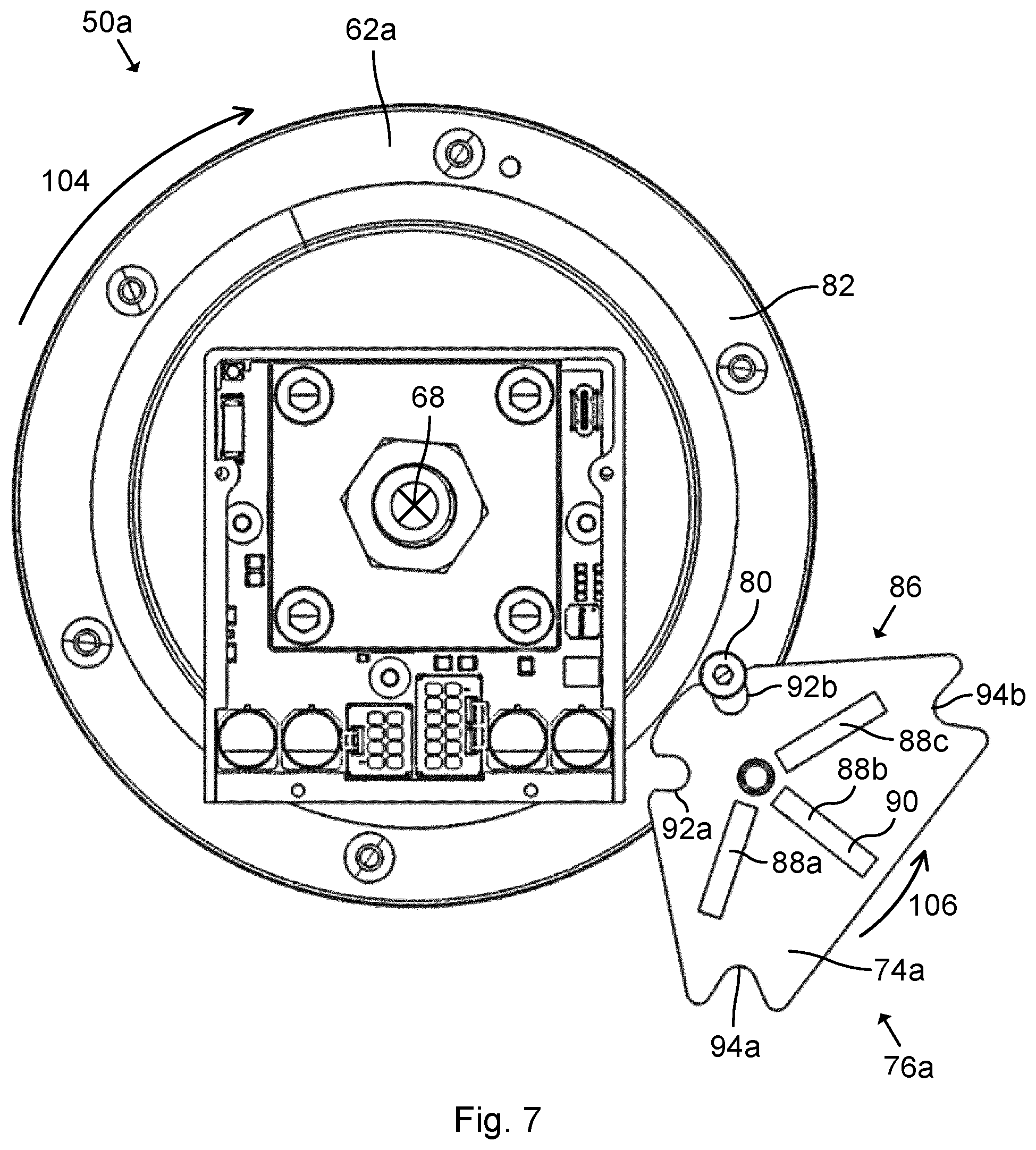 Patent US12311697 Figure 7 – Arrangement for limiting rotation, and robot