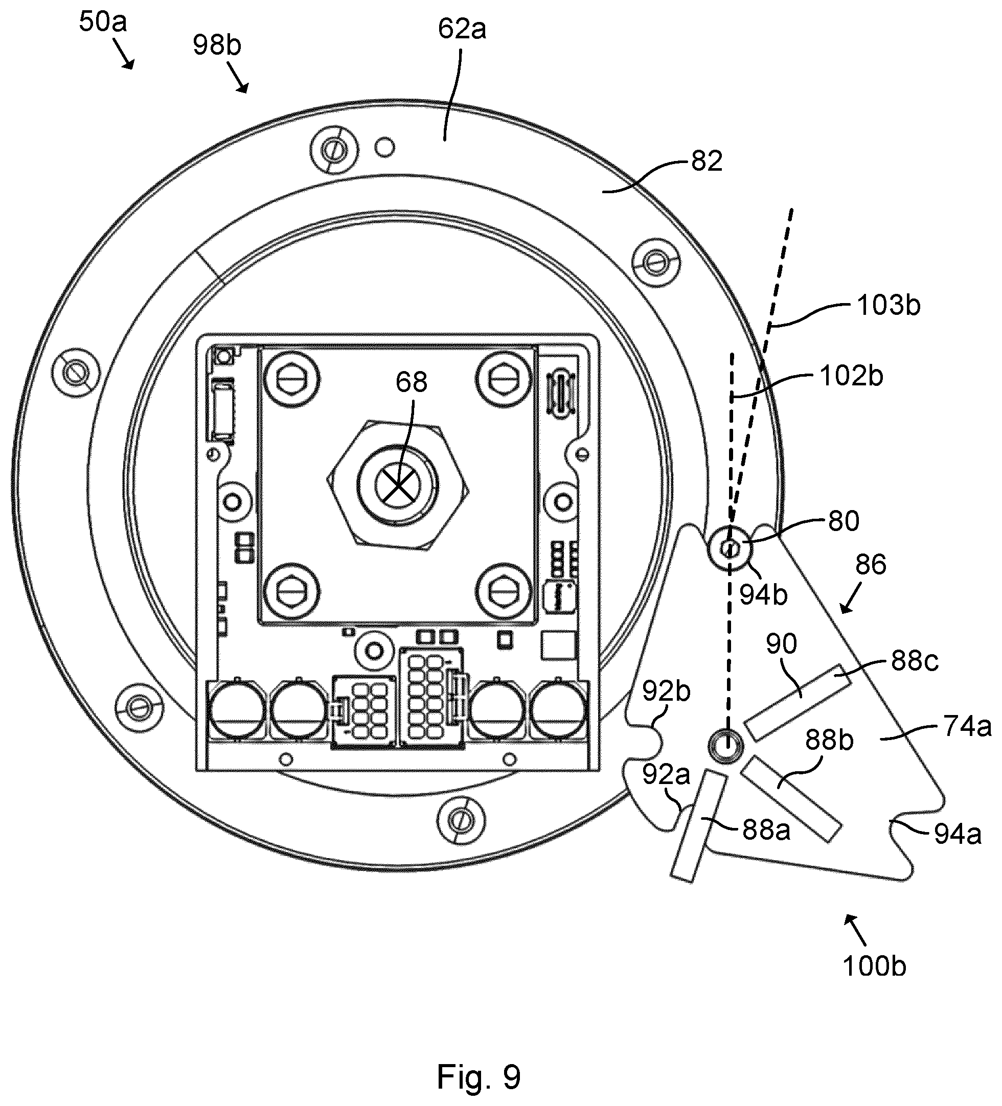 Patent US12311697 Figure 9 – Arrangement for limiting rotation, and robot