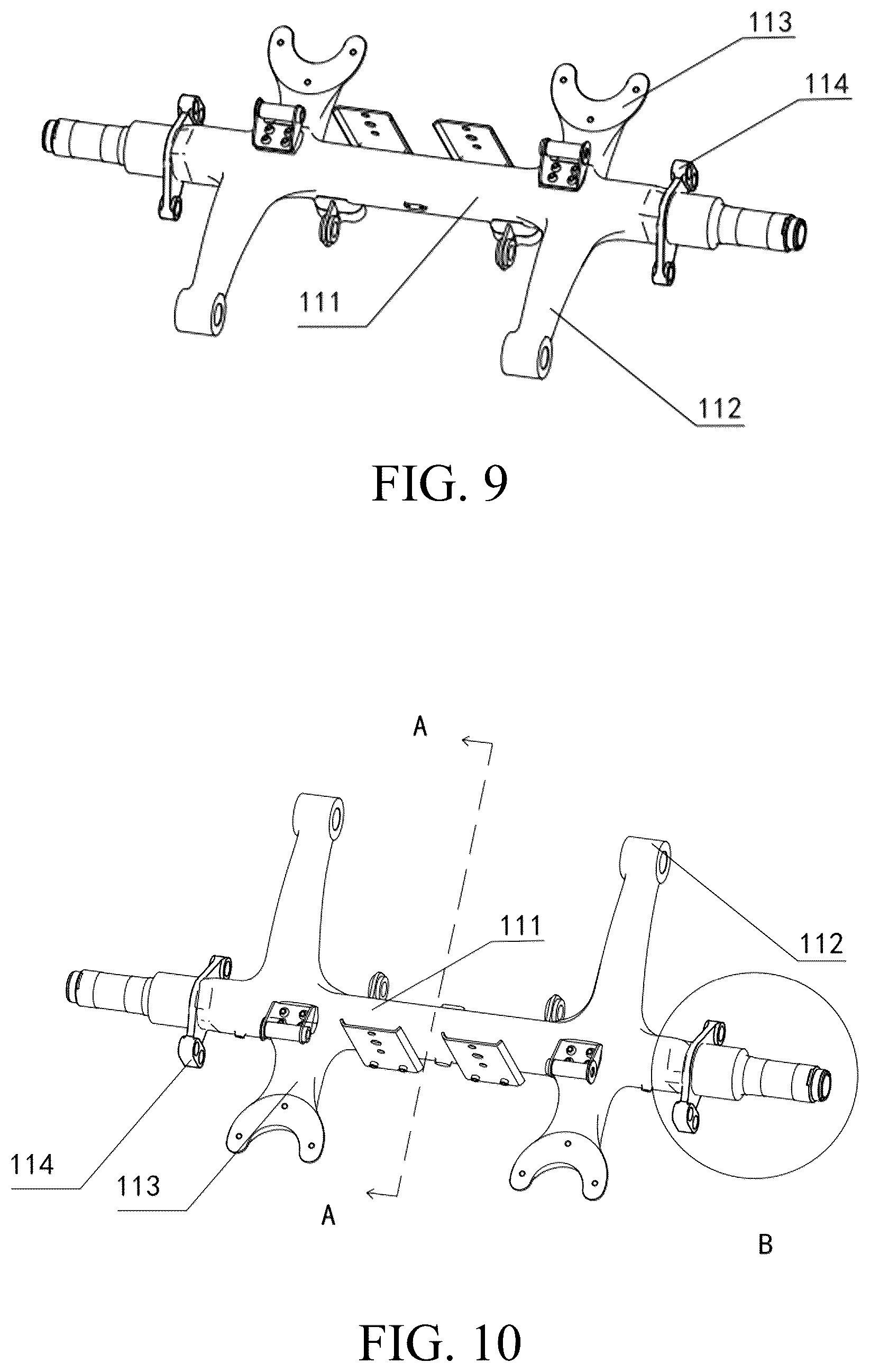 Patent US12311698 Figure 9 – Integrated axle assembly and structural assembly