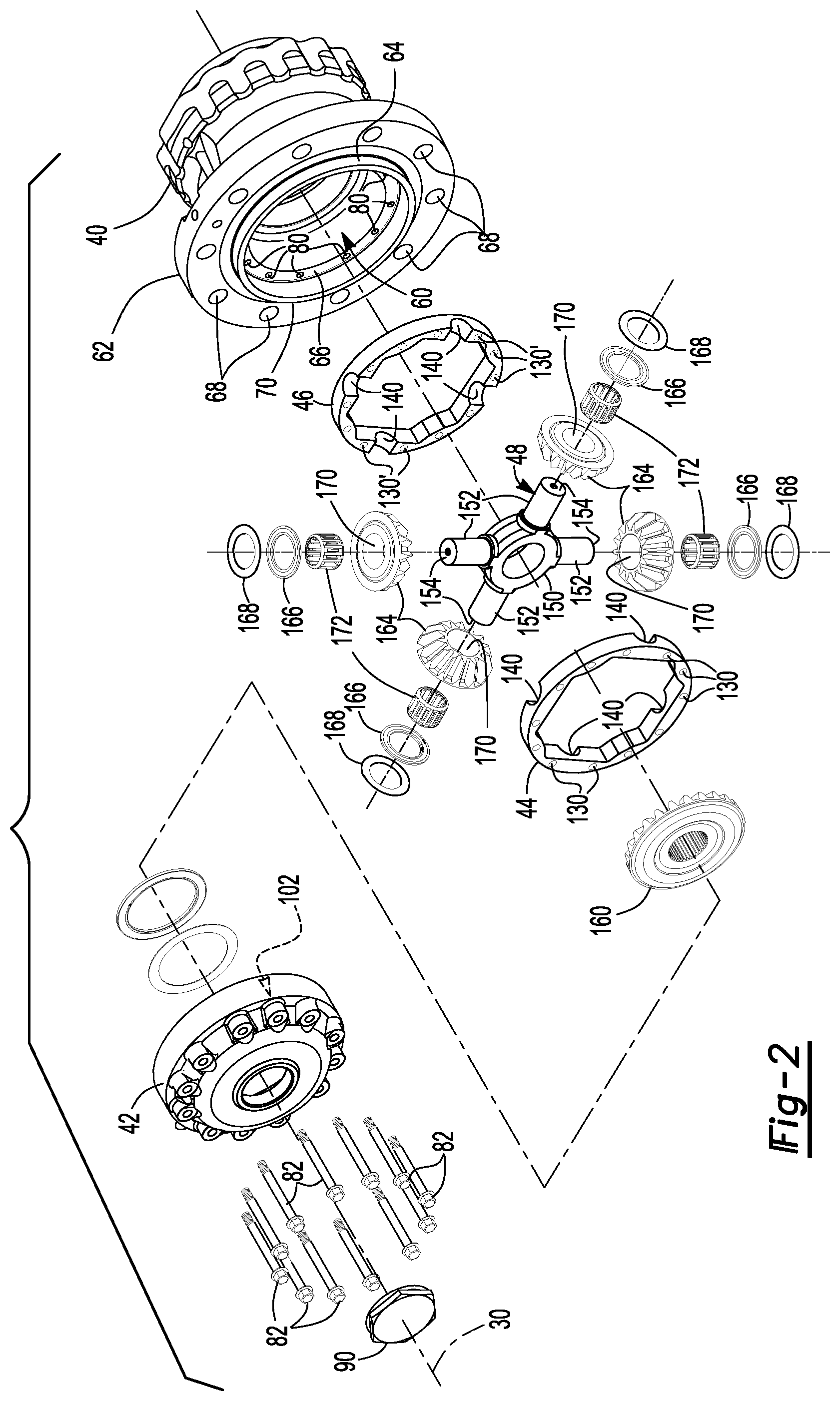 Patent US12311699 Figure 2 – Wheel end assembly