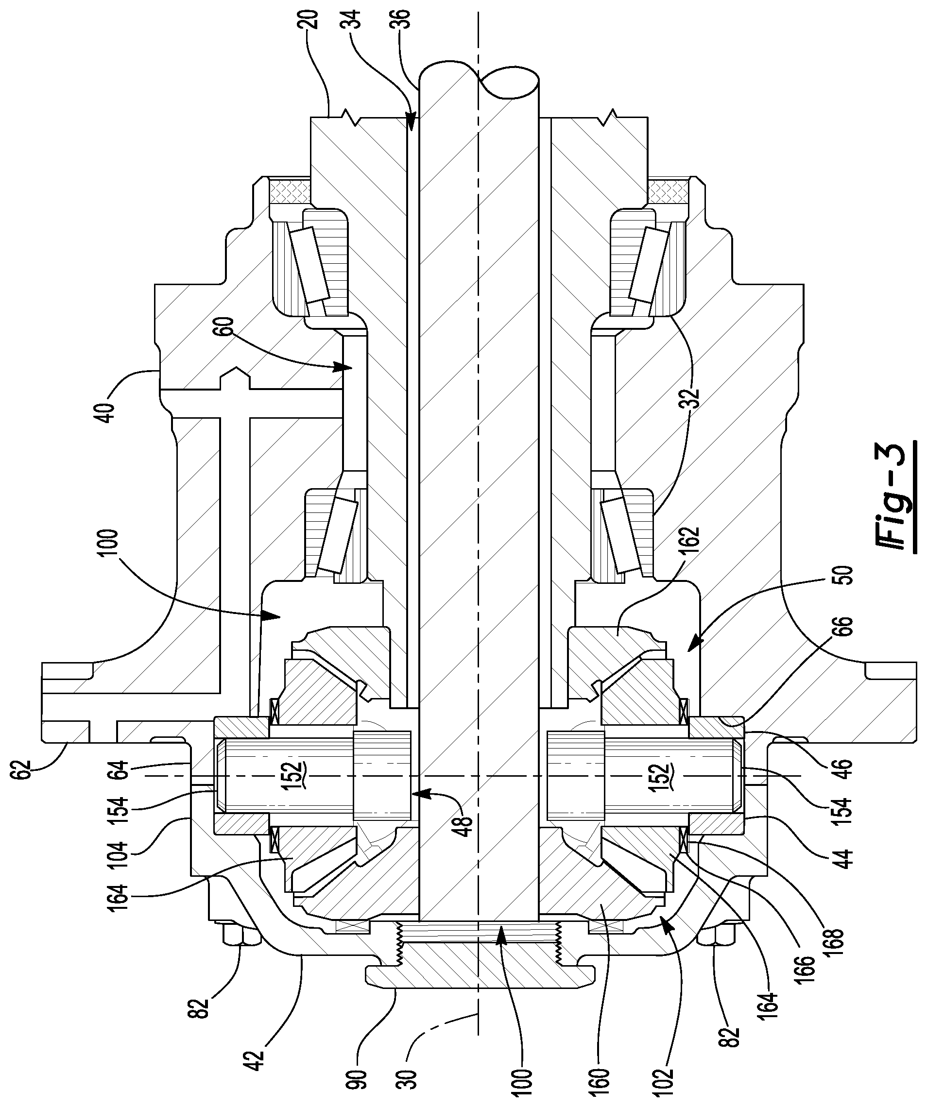 Patent US12311699 Figure 3 – Wheel end assembly