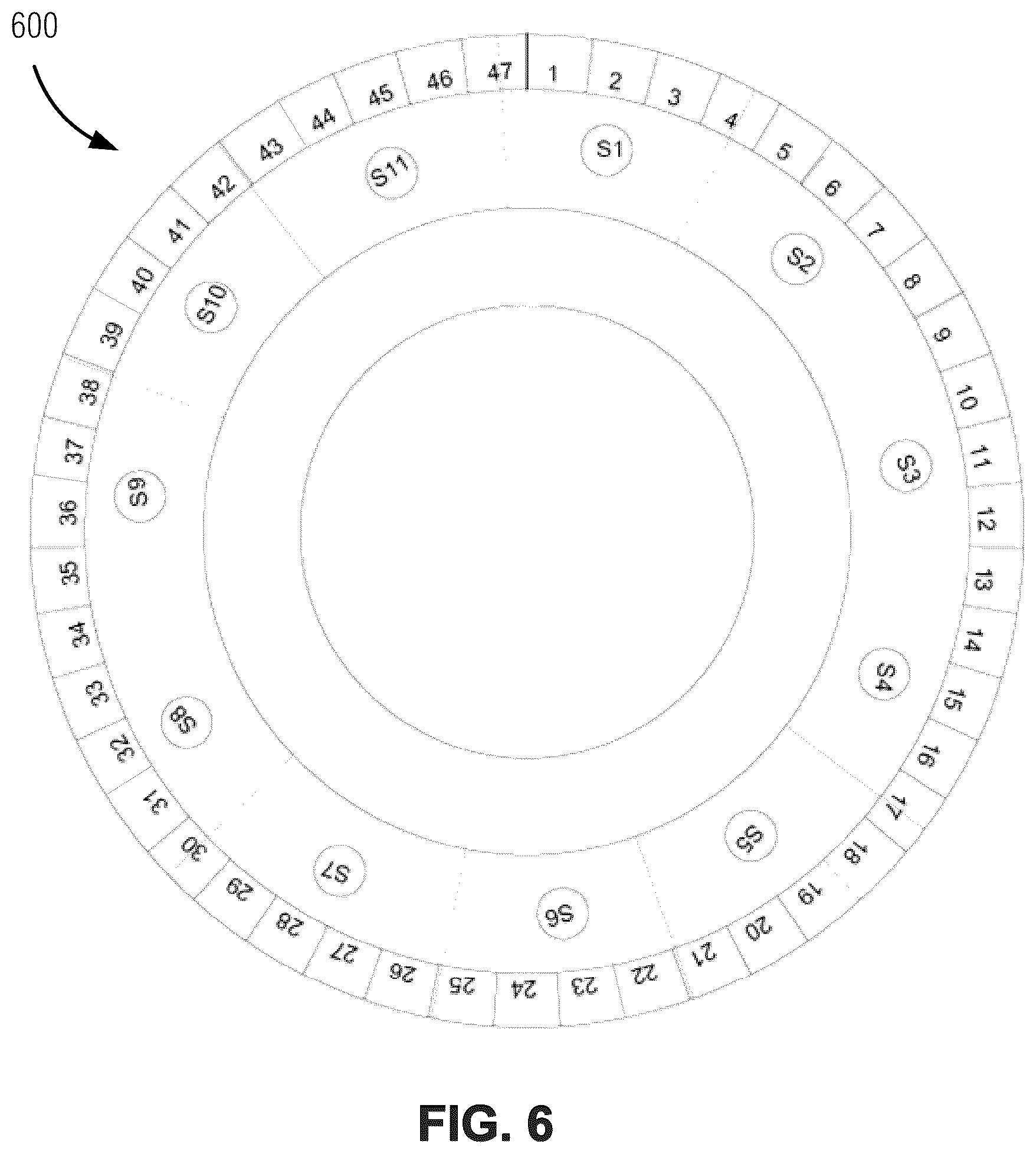 Patent US12311702 Figure 4 – Tire tread with multiple circumferential asymmetries
