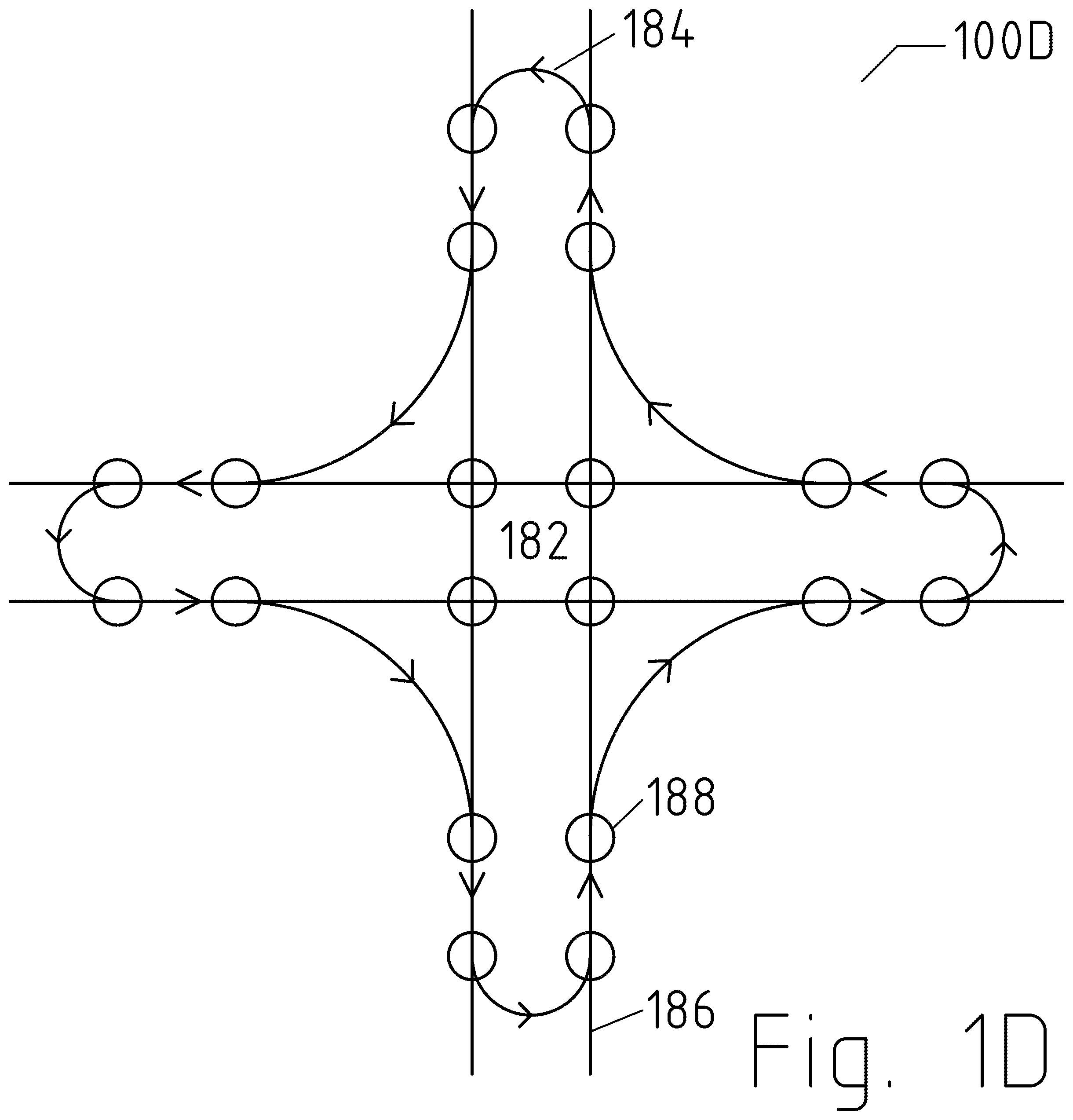 Patent US12311713 Figure 4 – Road to rail hybrid vehicles using a transition span and passive junctions
