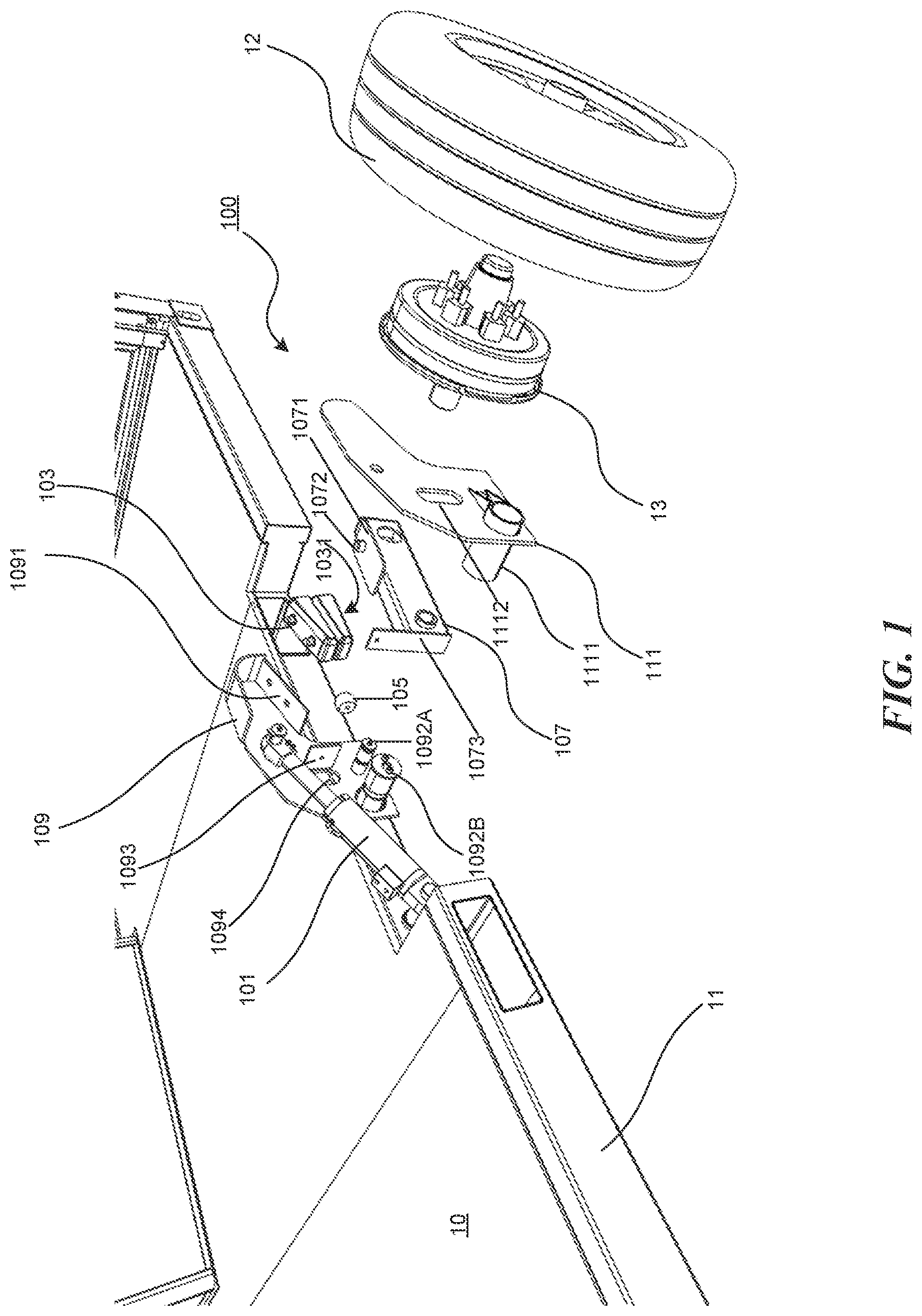 Patent US12311721 Figure 1 – Single axle suspension system and associated methods