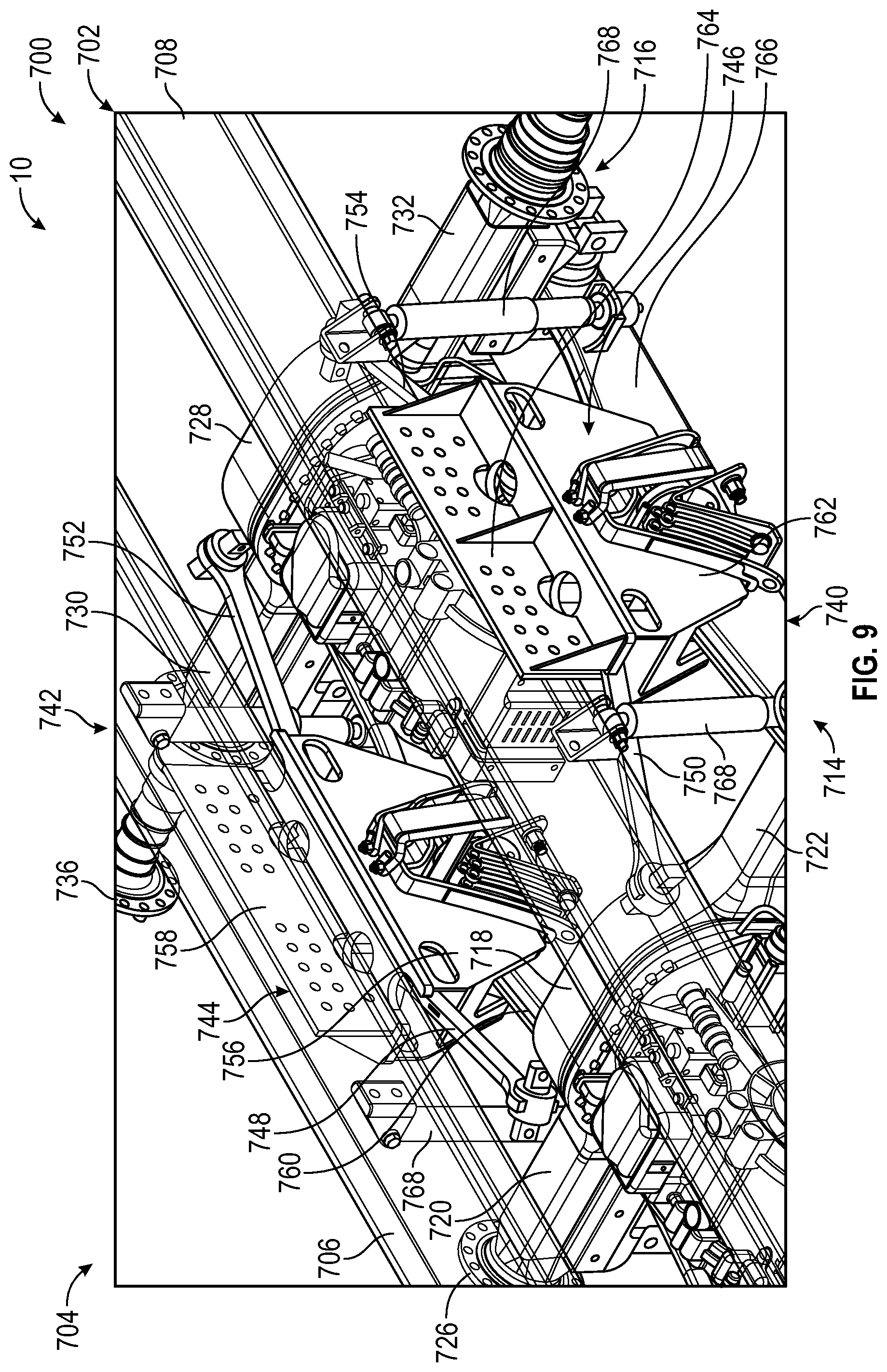 Patent US12311722 Figure 9 – Systems and methods for a suspension assembly on an electrified vehicle