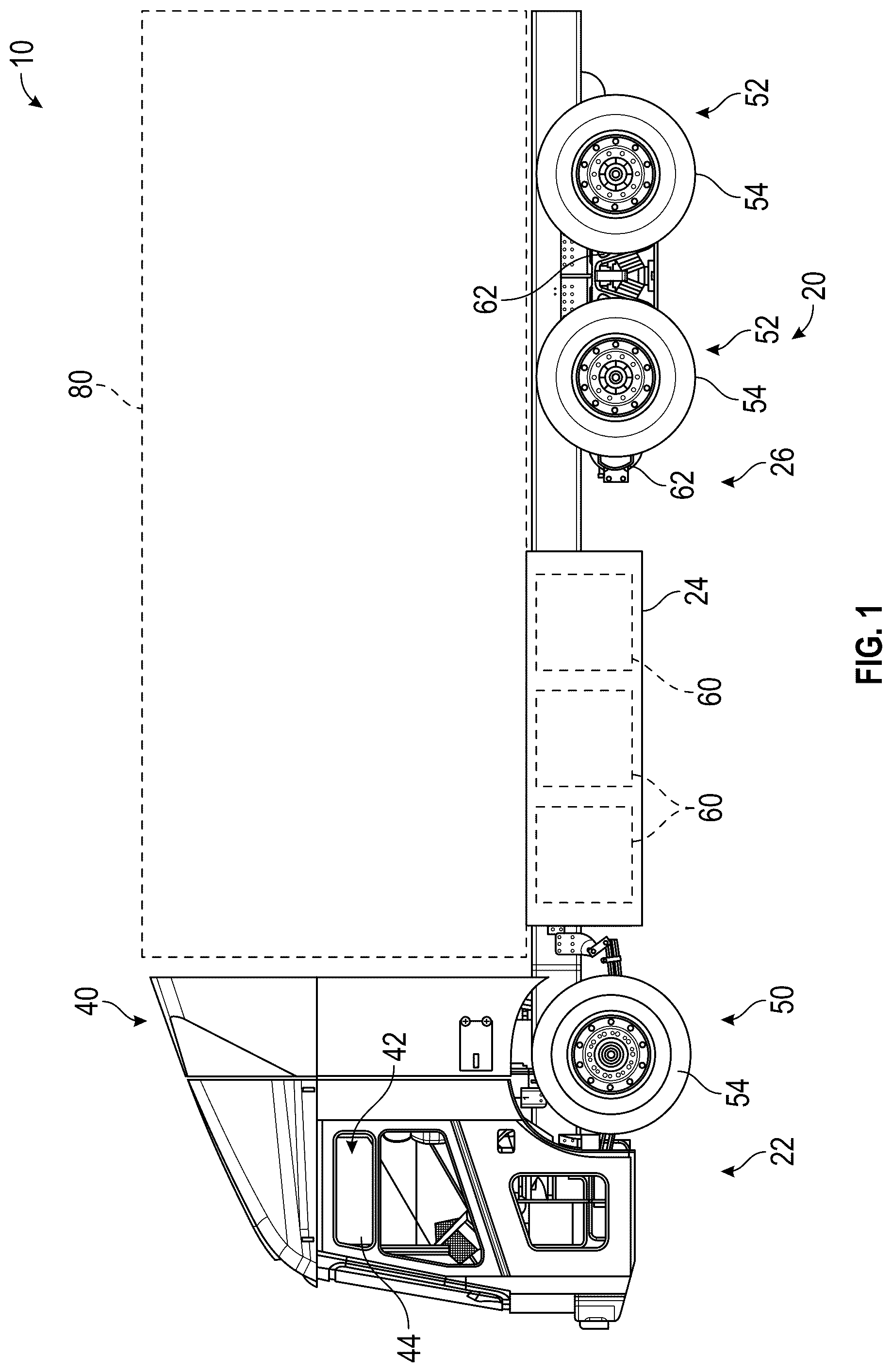 Patent US12311723 Figure 1 – Systems and methods for a suspension assembly on an electrified vehicle
