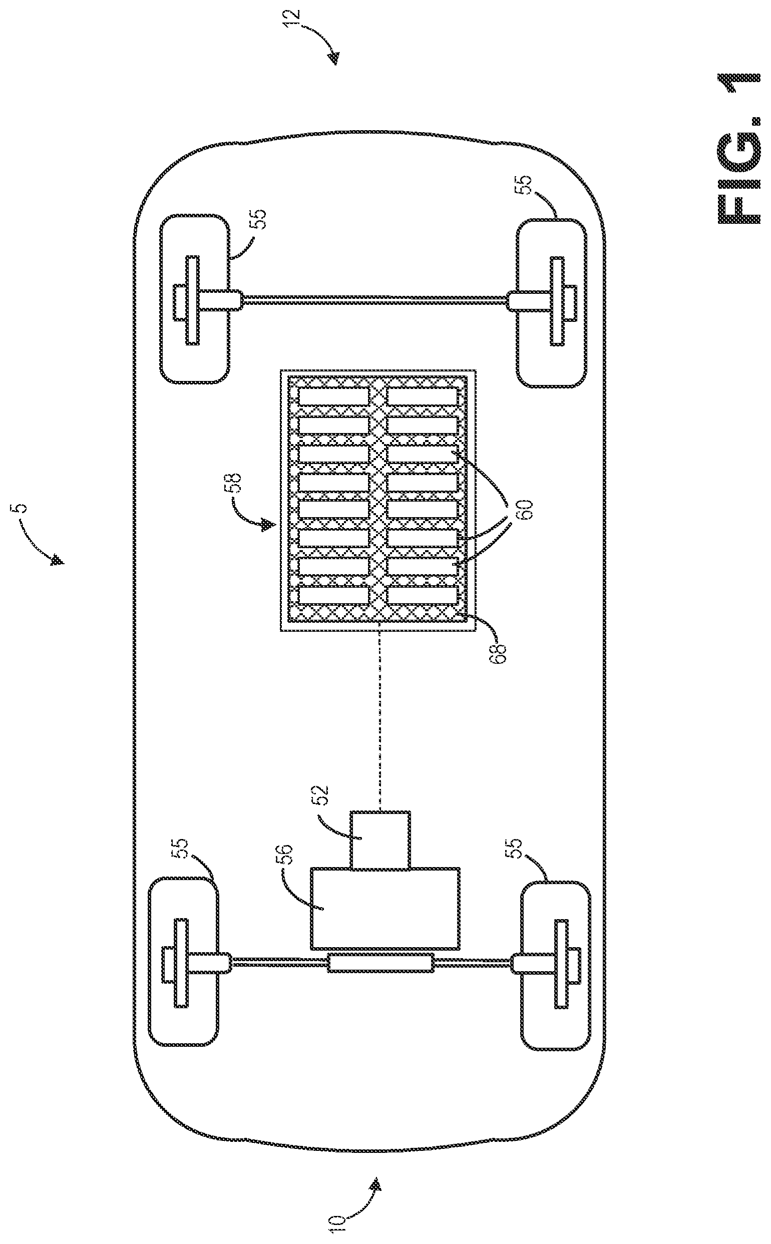 Patent US12311726 — Battery cooling unit intermediate plate with continuous and discontinuous ribs — Figure 1
