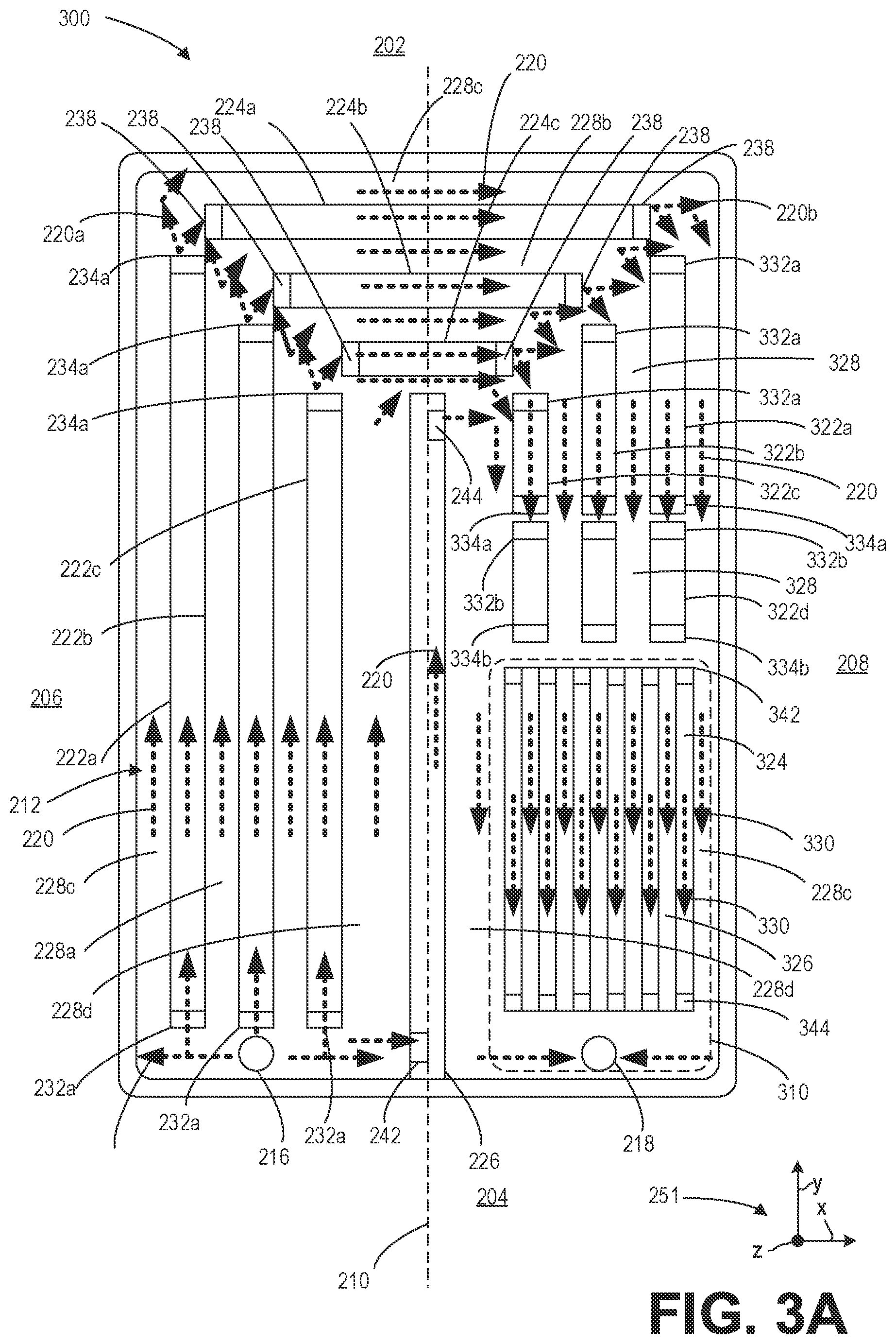 Patent US12311726 Figure 4 – Battery cooling unit intermediate plate with continuous and discontinuous ribs
