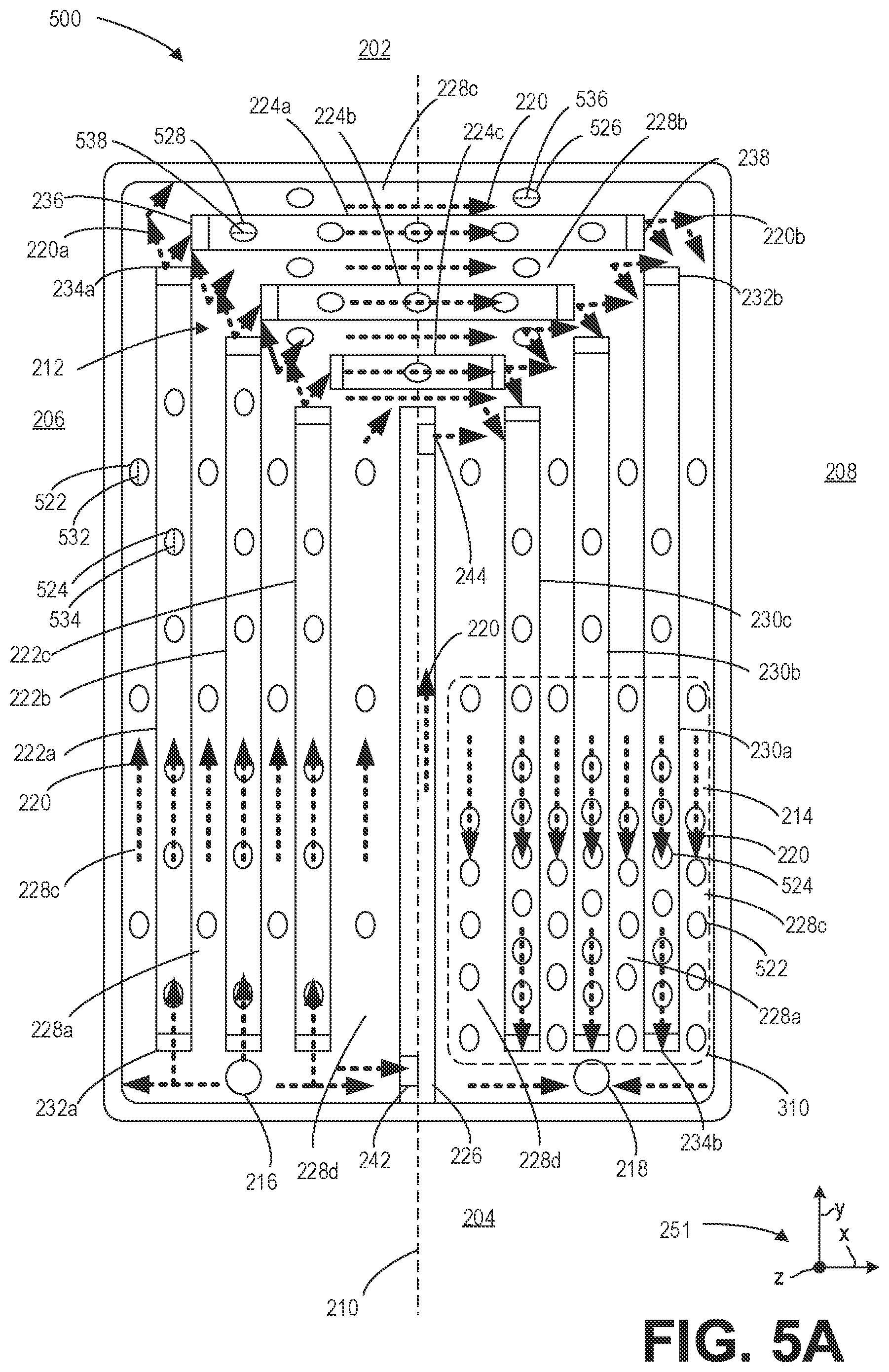 Patent US12311726 Figure 8 – Battery cooling unit intermediate plate with continuous and discontinuous ribs