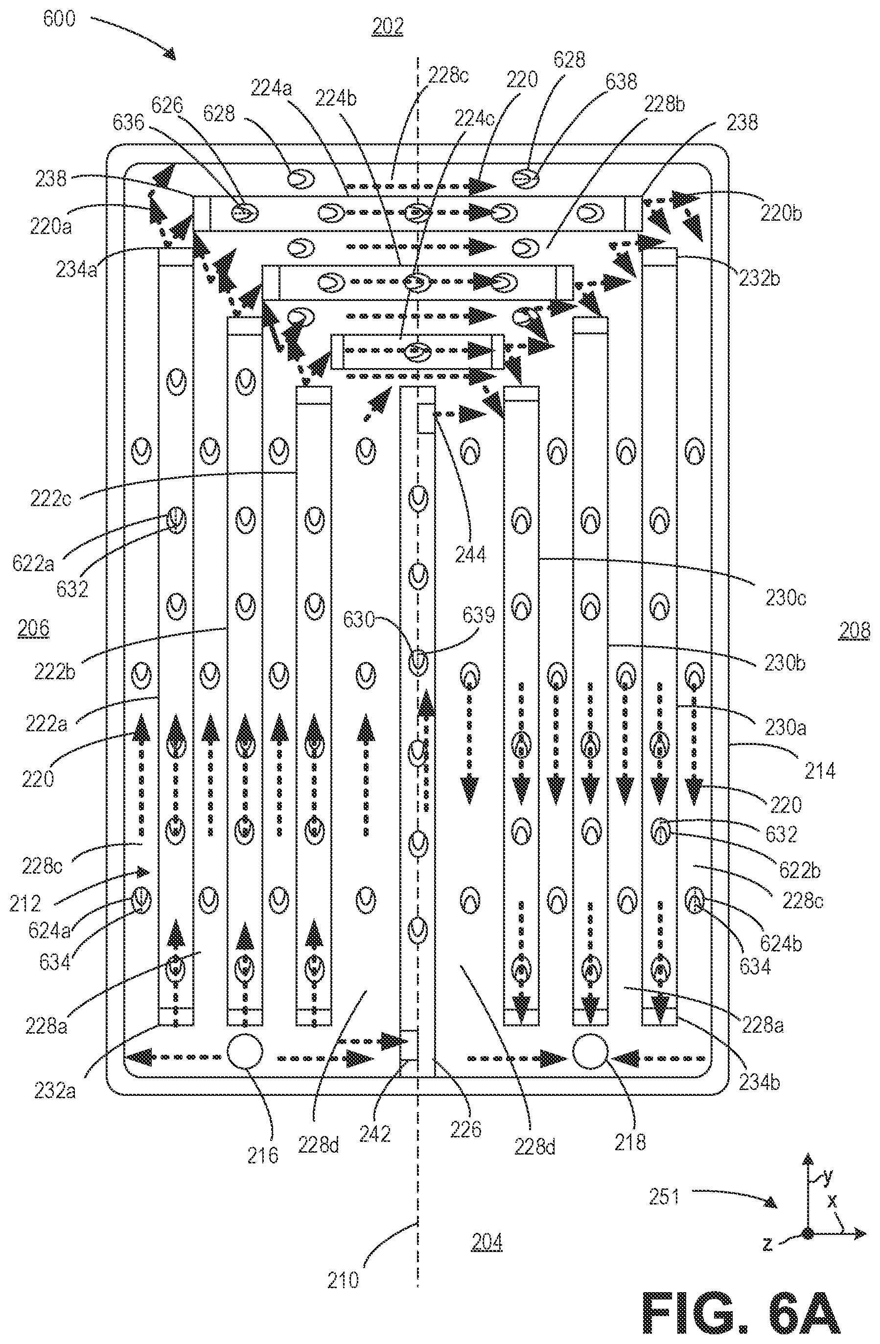 Patent US12311726 Figure 10 – Battery cooling unit intermediate plate with continuous and discontinuous ribs