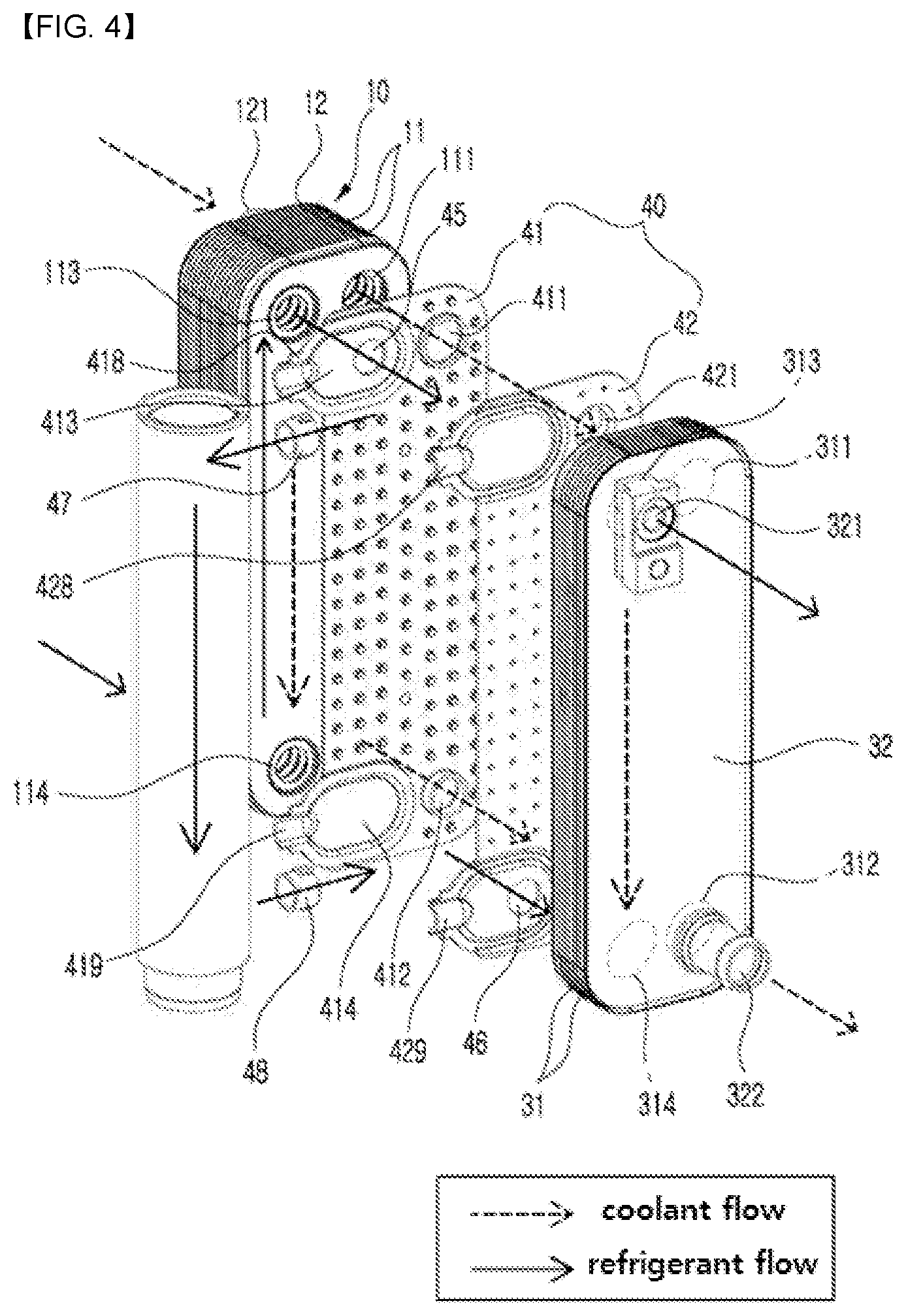 Patent US12311727 Figure 4 – Heat exchanger for vehicles