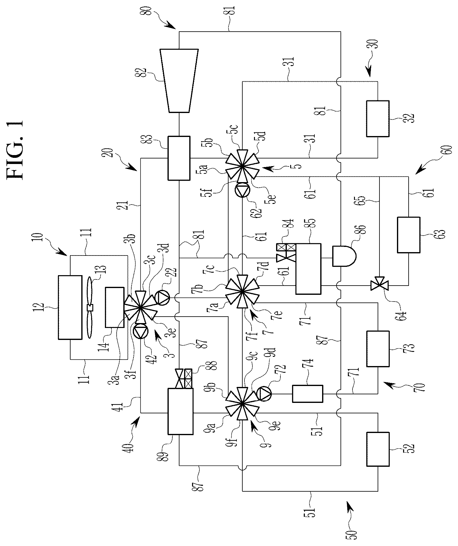 Patent US12311739 Figure 1 – Heat pump system for vehicle