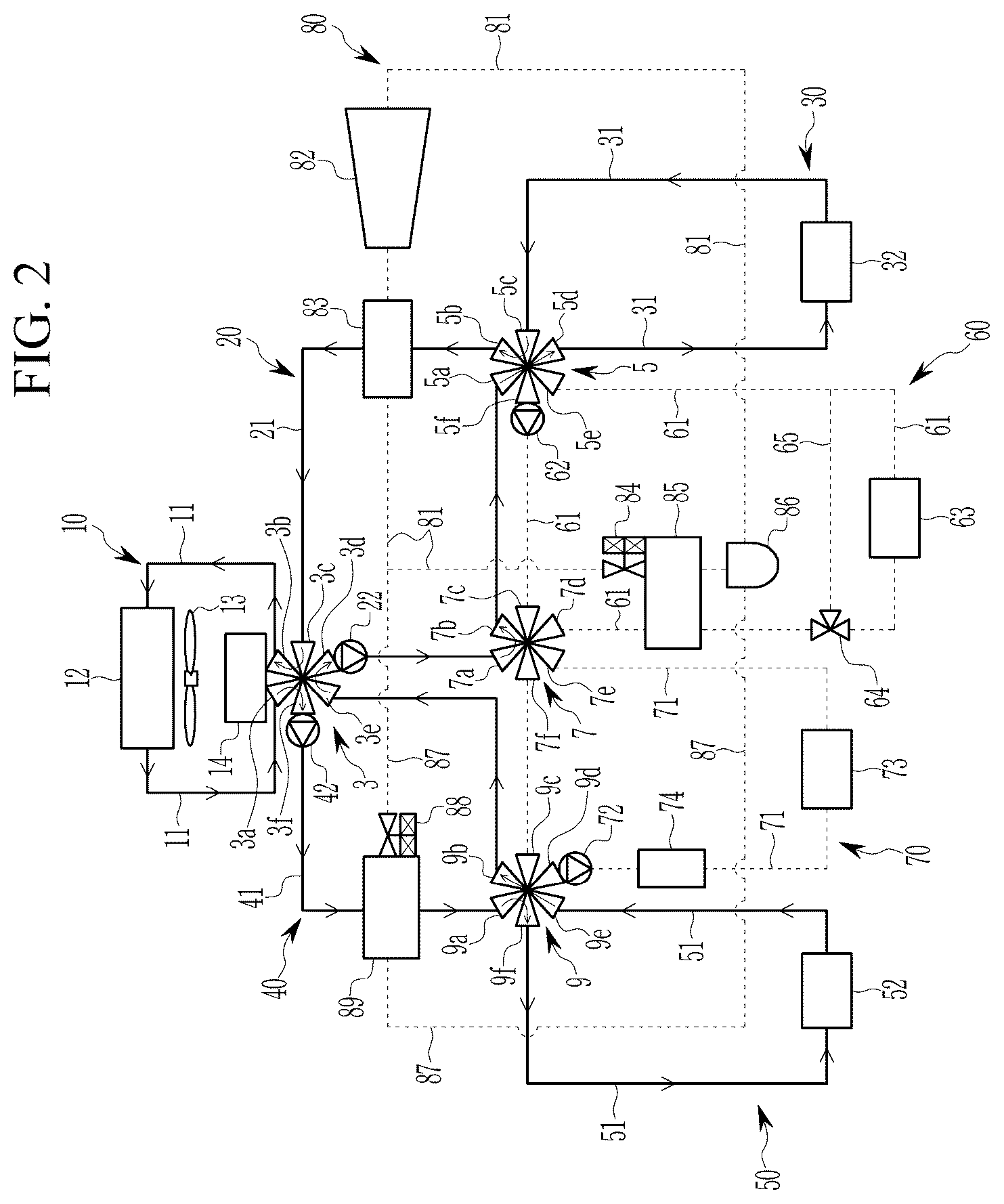 Patent US12311739 Figure 2 – Heat pump system for vehicle