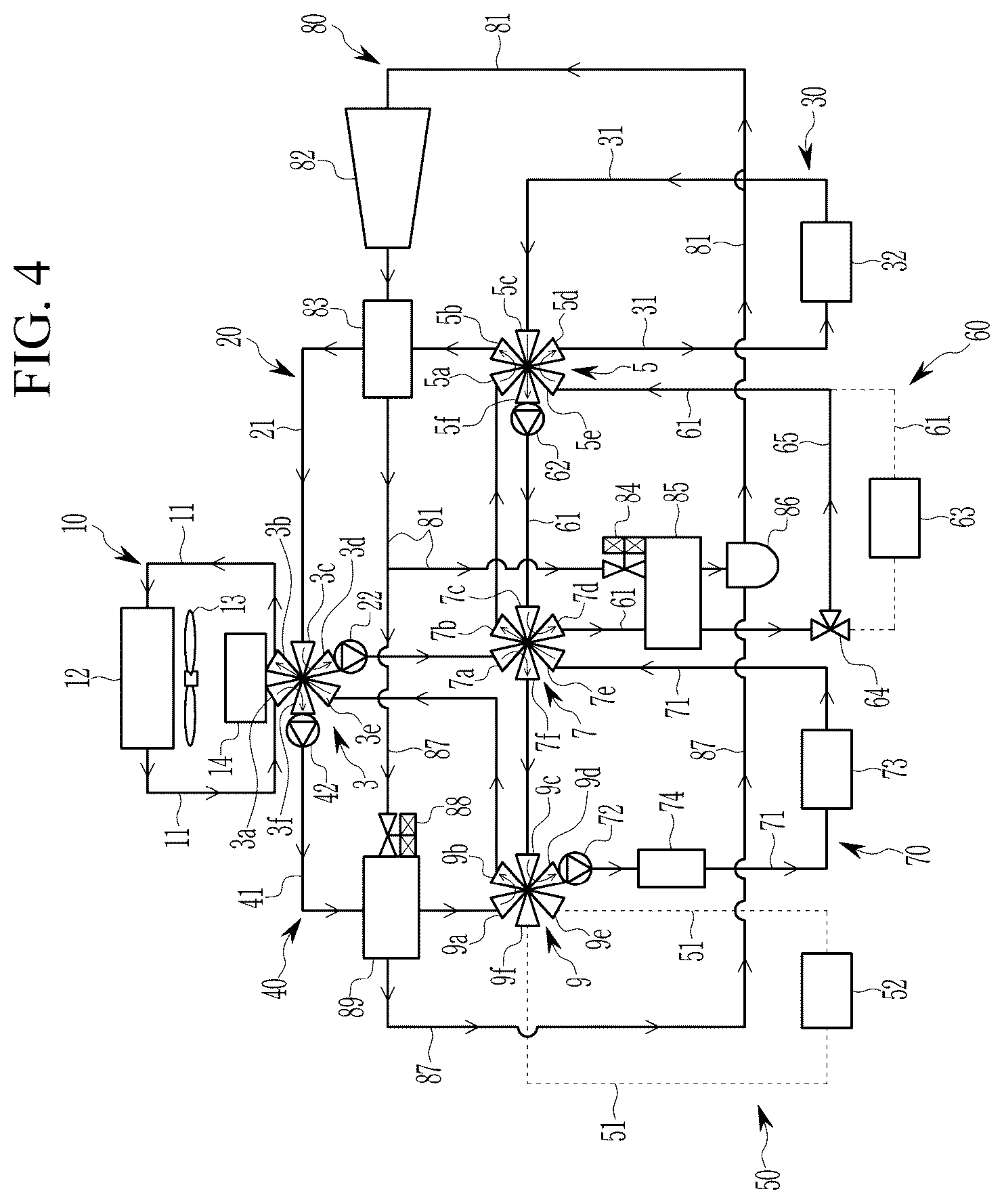 Patent US12311739 Figure 4 – Heat pump system for vehicle