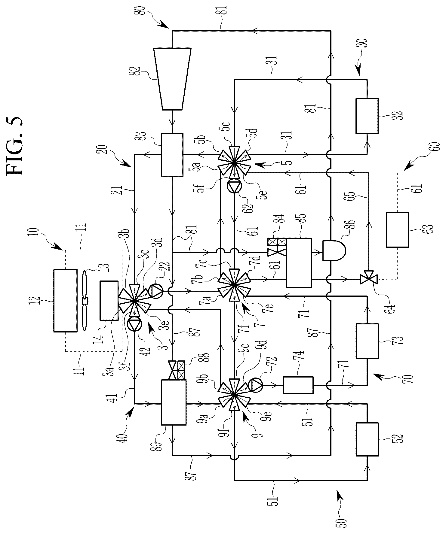 Patent US12311739 Figure 5 – Heat pump system for vehicle