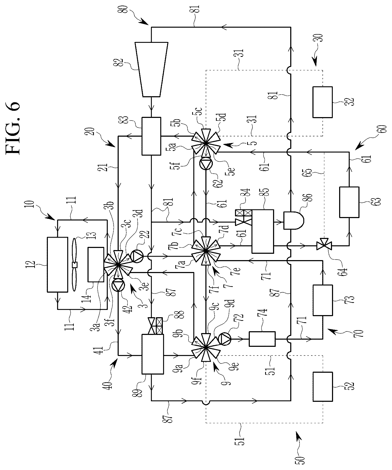 Patent US12311739 Figure 6 – Heat pump system for vehicle